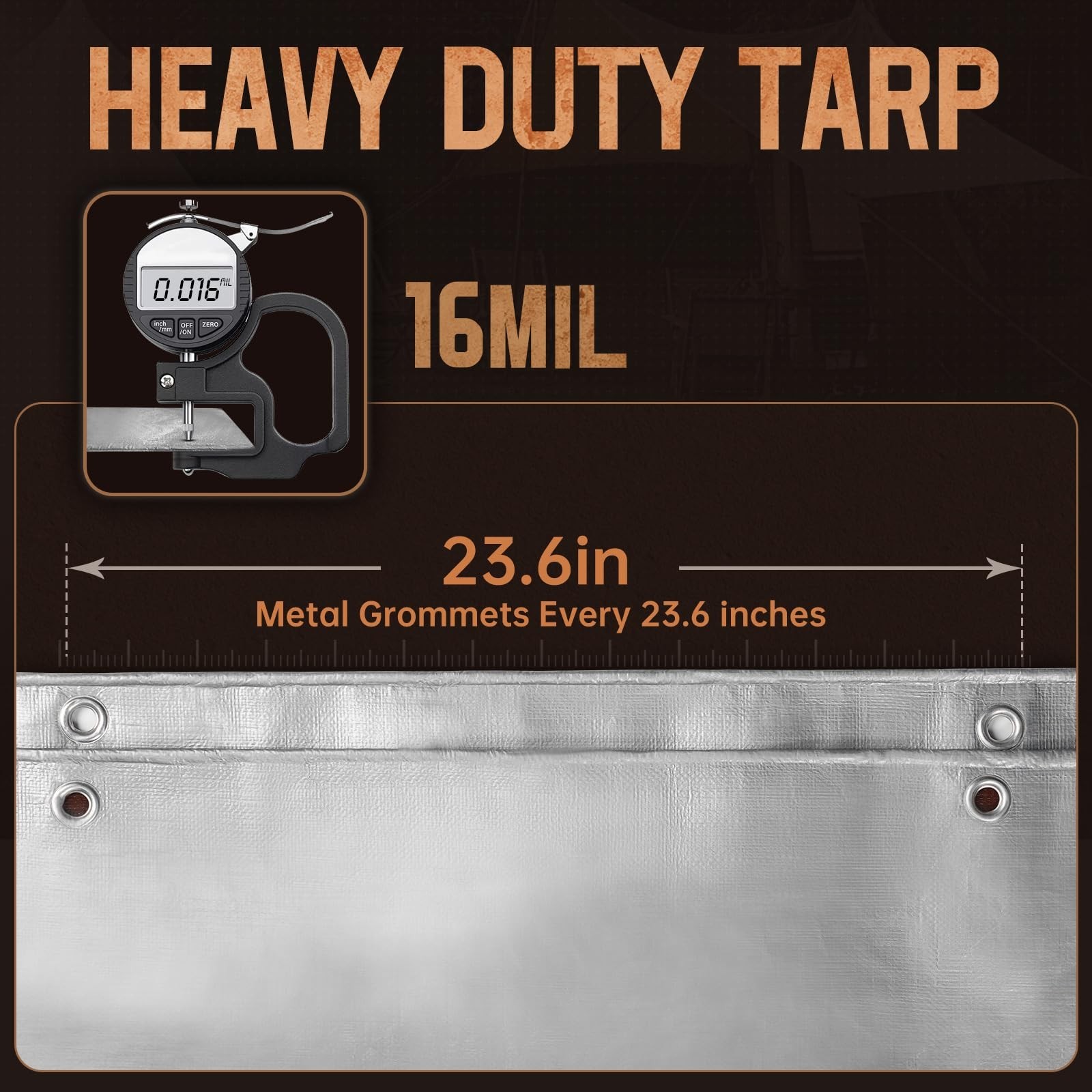12×20 FT Tarp Waterproof, 16 Mil Tarps Heavy Duty Waterproof Multipurpose Pro…