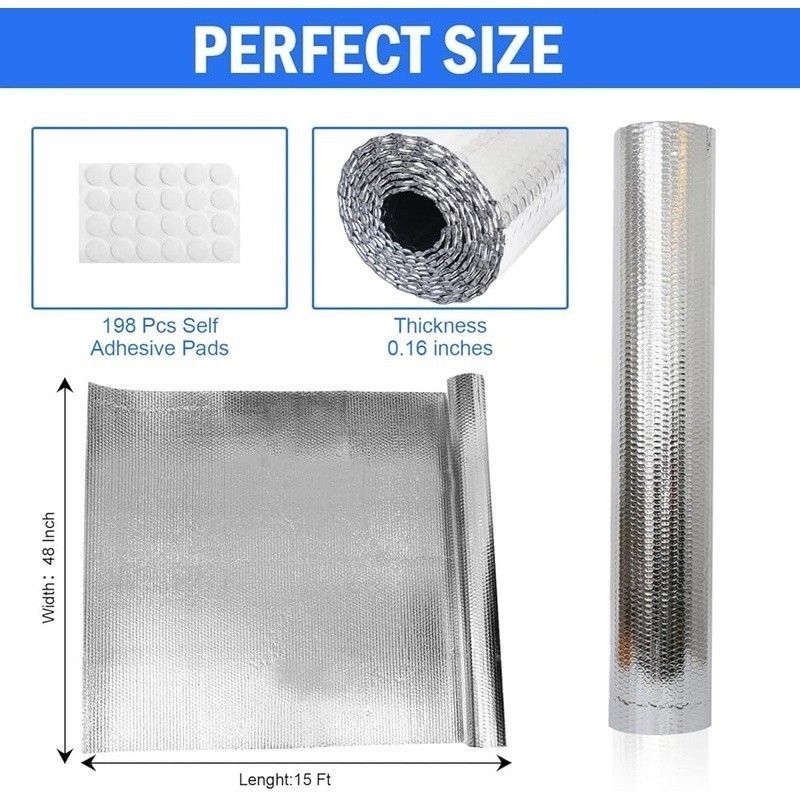 Reflective Foil Insulation 15FT Heat Protection Garage Window Thermal Cover New