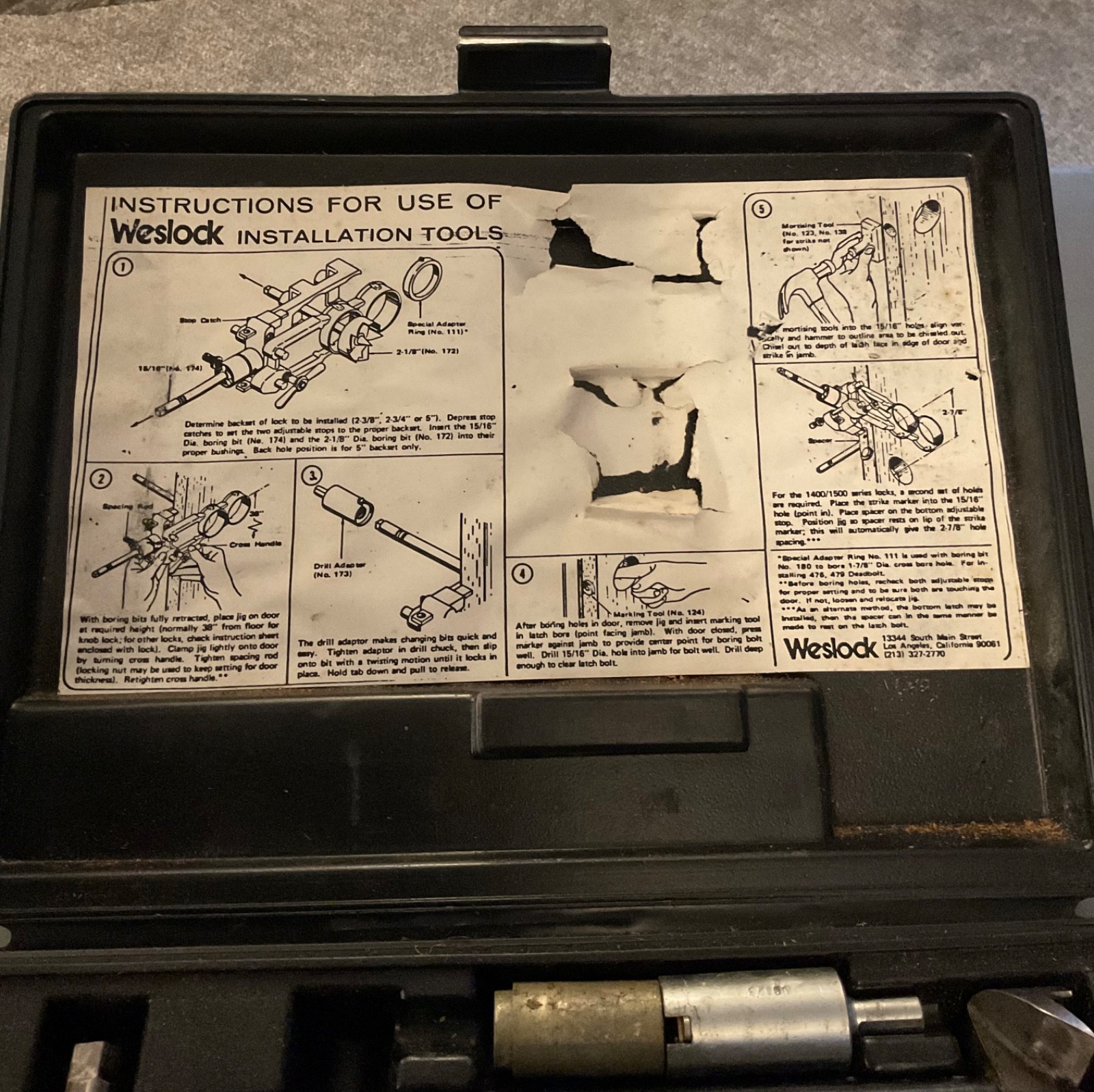 BORING KIT Weslock Door Installation kit EXACTLY AS PICTURED