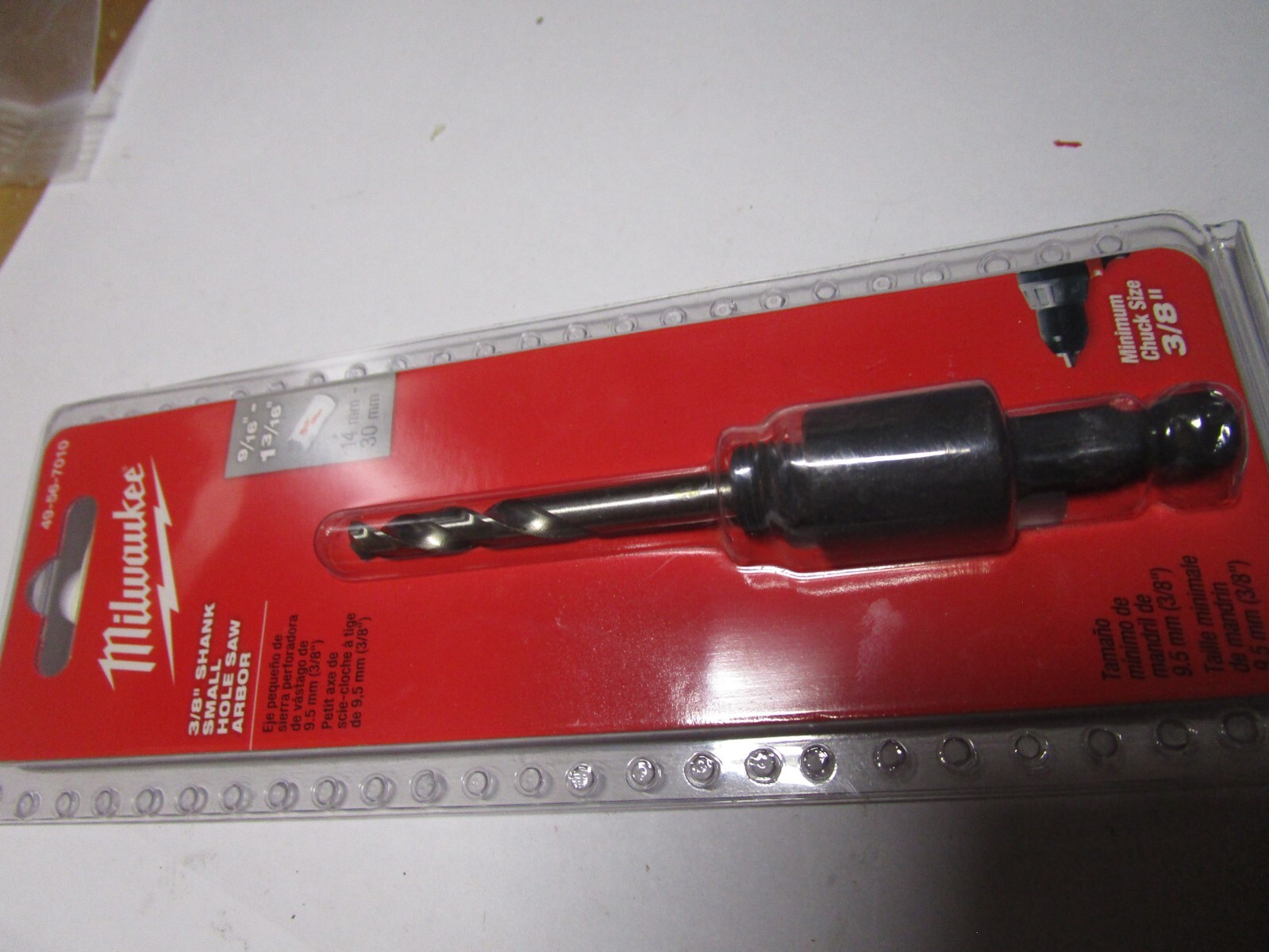 Milwaukee Tool Hole Saw Arbor, 3/8, 1/2-20 Thread