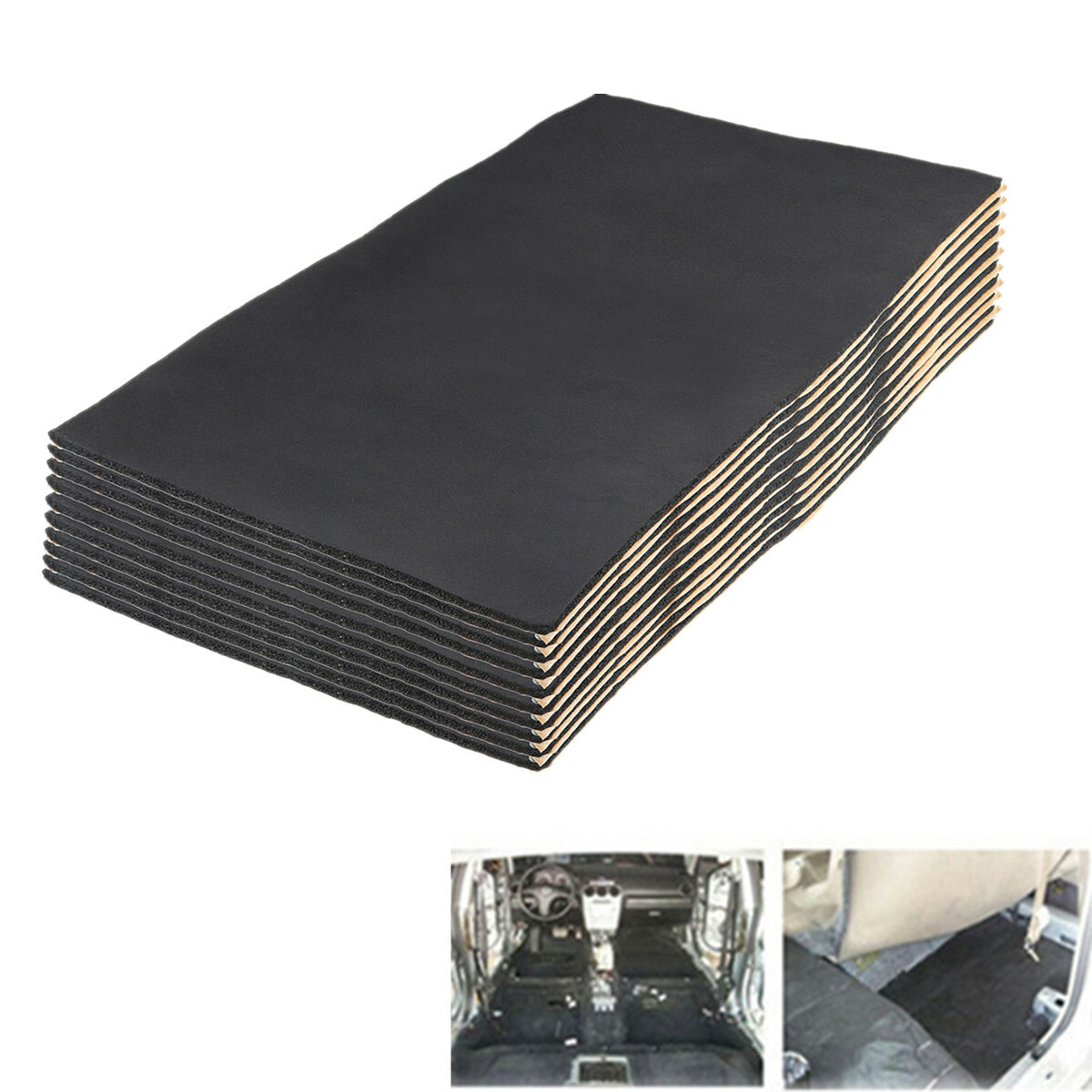 18Pcs Car Engine Bonnet Sound Proof Insulation Heat Mat Closed Cell Foams Black