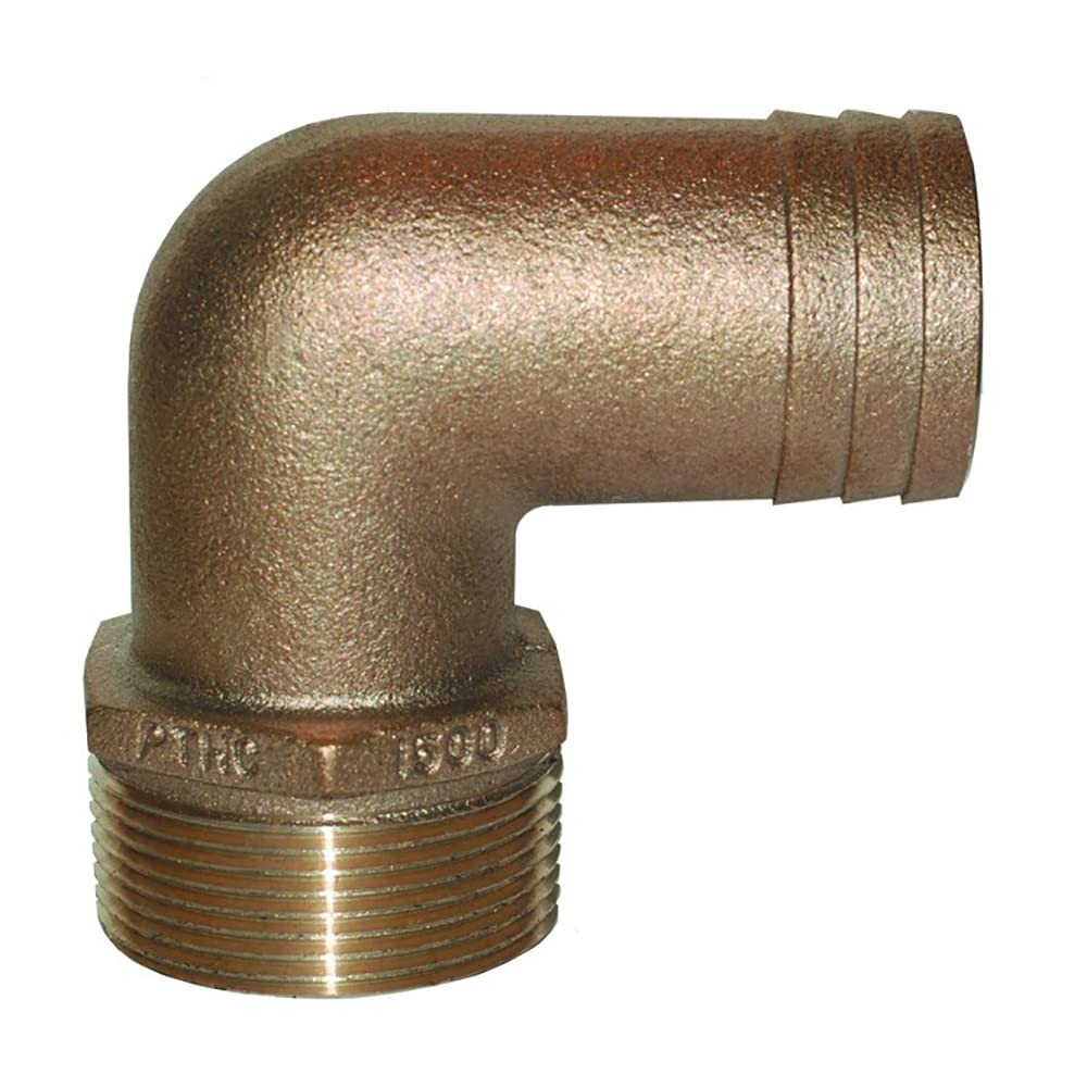 GROCO 3/4 NPT x ID Bronze 90 Degree Pipe to Hose inch, Multicolor