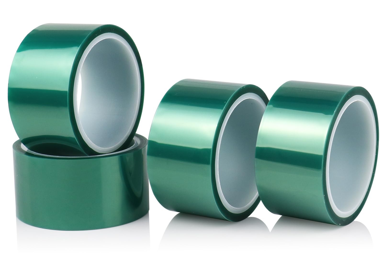 BOMEI PACK High Temp Tape Powder Coating, 2 inches x 216 Feet, Green