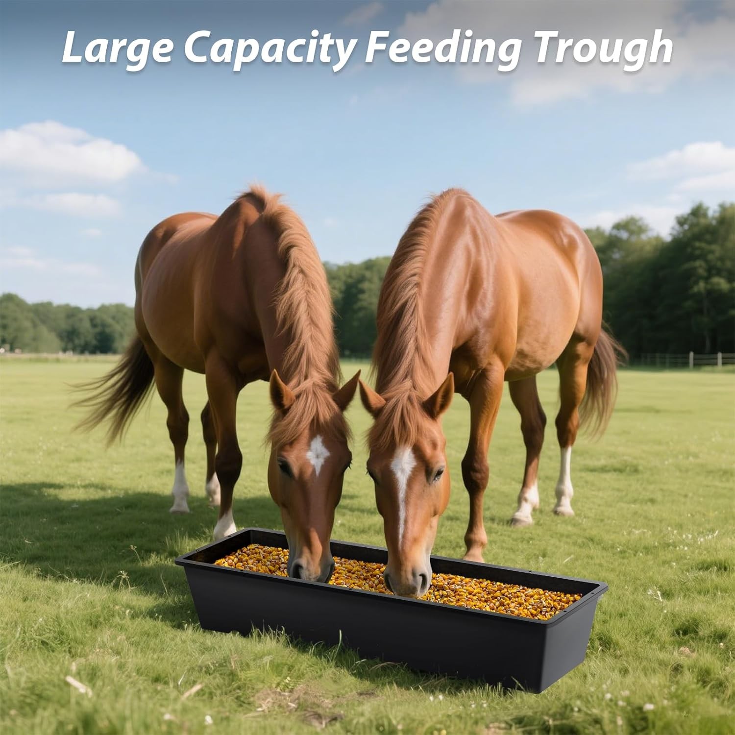 4-Pack 12 Gallon 39″ Livestock Water Feeding Trough for Pig Calves Sheep Horses