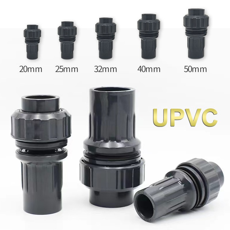 UPVC Pipe Fitting Bulkhead Quick Connect Union Straight Tank Aquarium 20mm-50mm