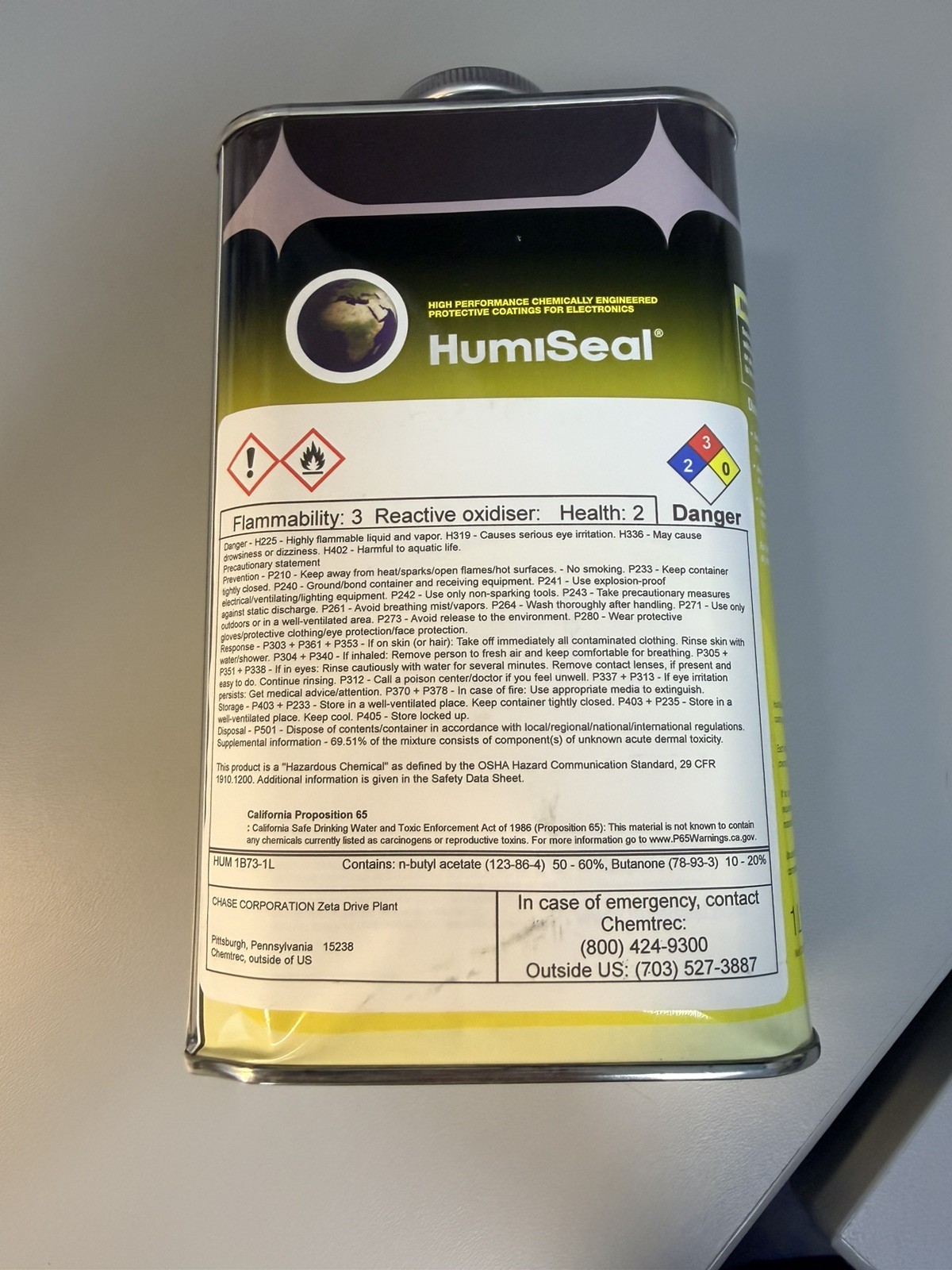 HumiSeal 1B73-1L Acrylic Conformal Coating, 1 Liter Brand new never opened
