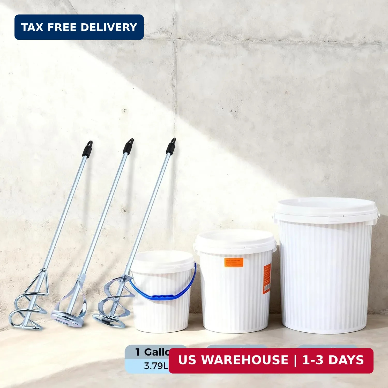 Paint Mixer Set for Drill, Epoxy Resin Mud Cement Paint Stirrer for 1-5 Gallon B