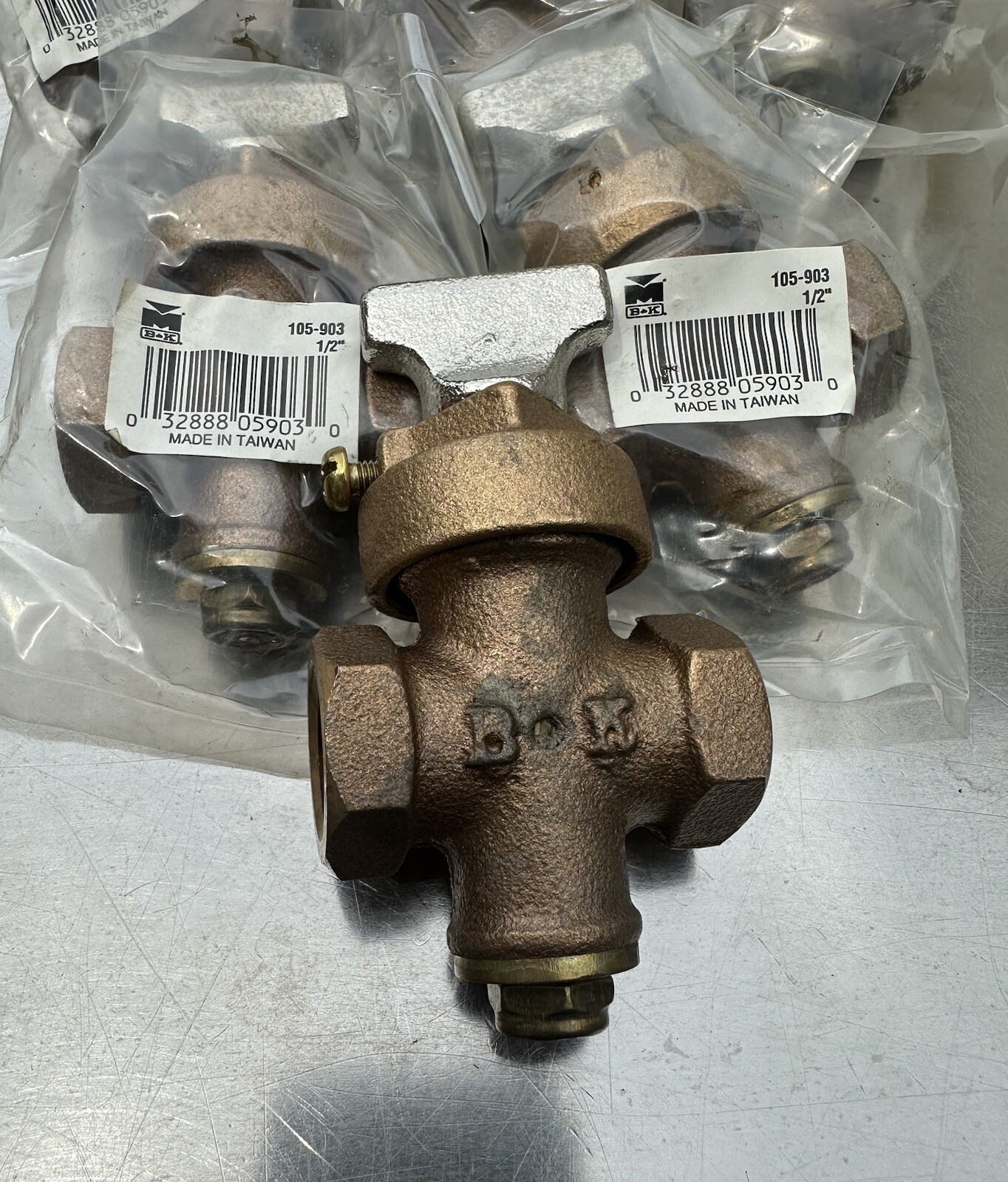 Lot of 6 Mueller B&K 105-903 Brass Ground Key Stop & Drain Waste Valve 1/2″ New