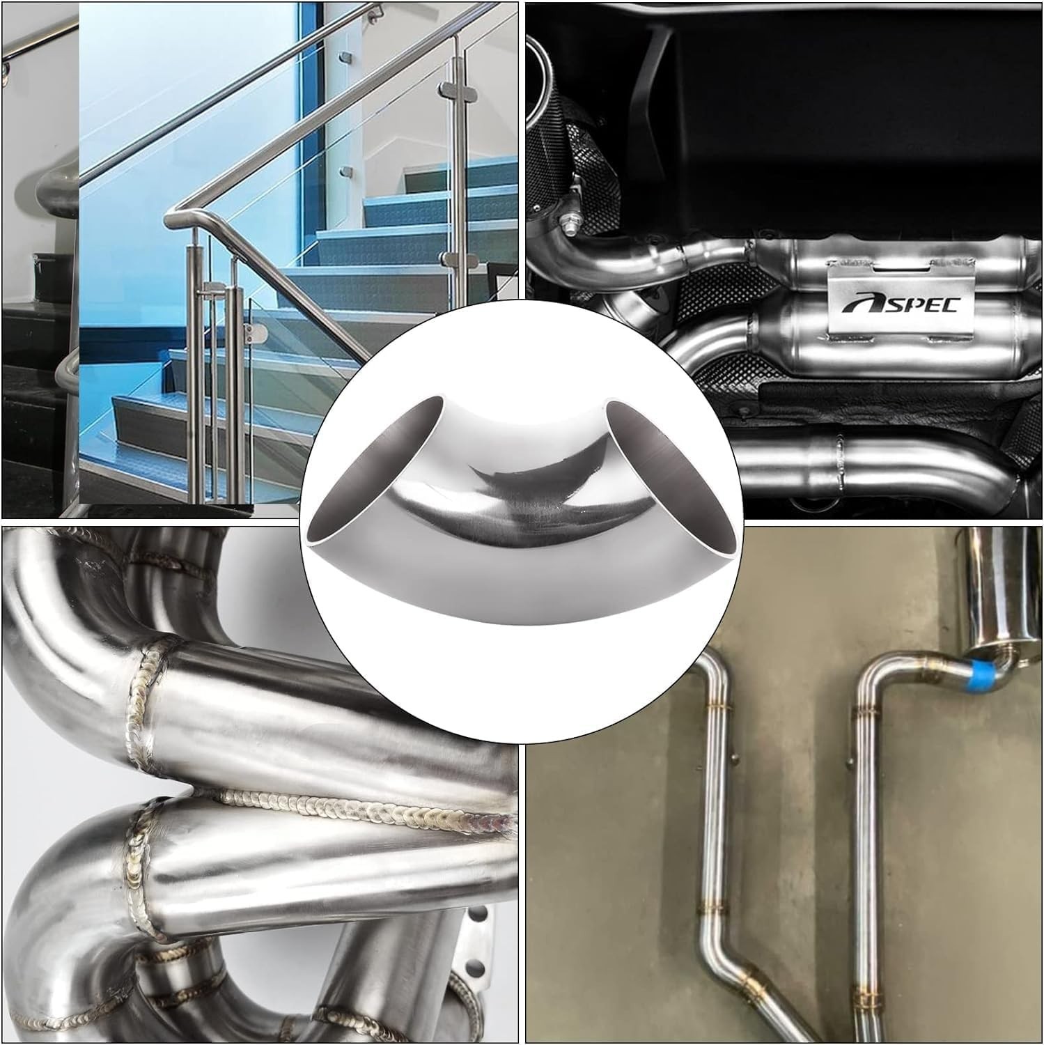 Acrux7 4 Pack 3 Inch 90 Degree Exhaust Pipes Stainless Steel Elbow…
