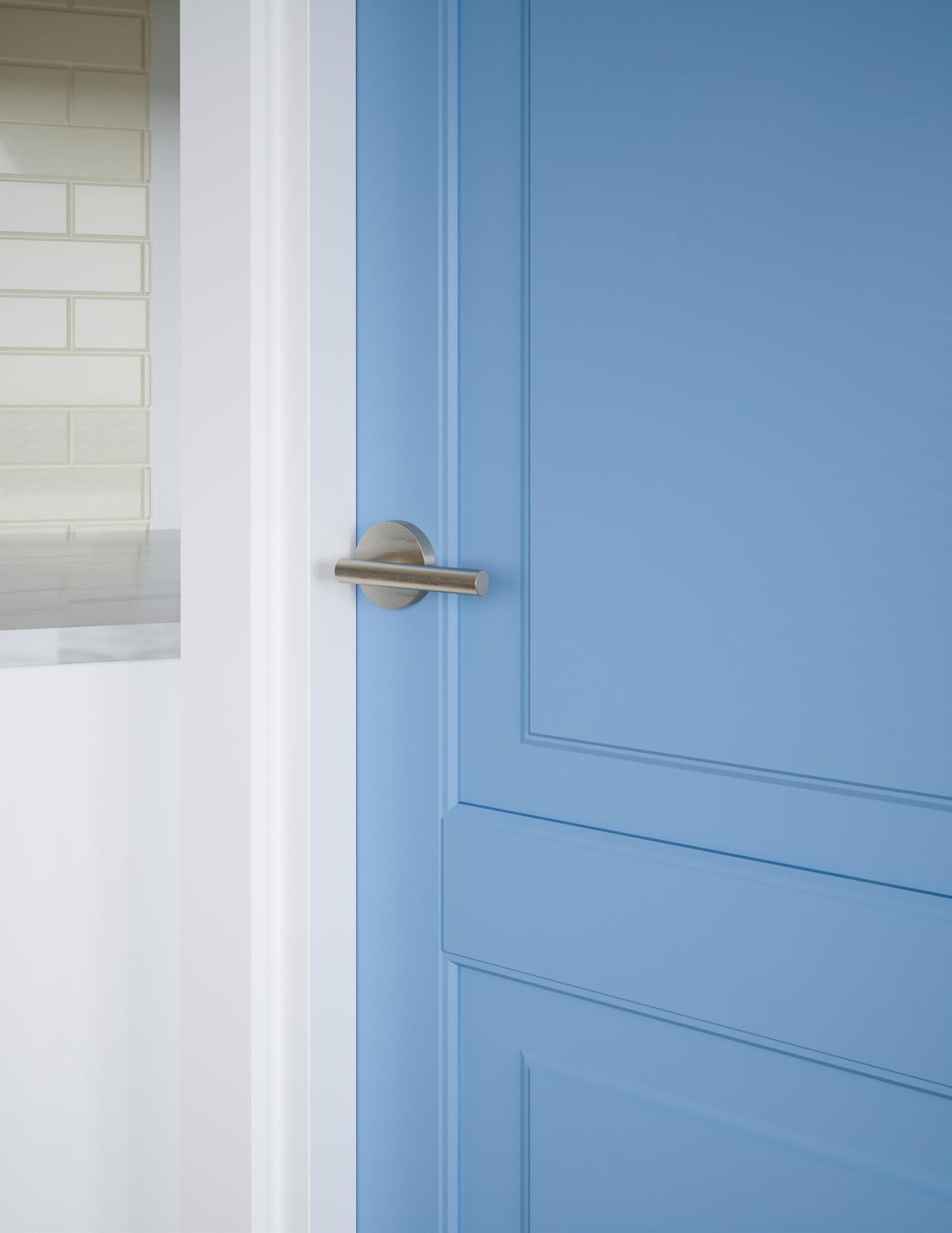 Design House Eastport Metal Dummy Door Lever in Satin Nickel/Silver