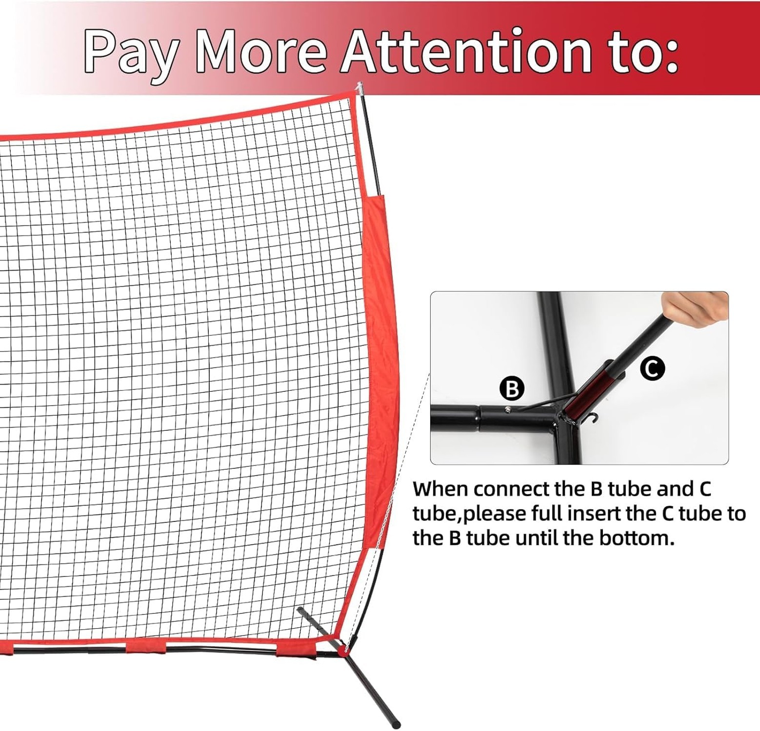 6×7/7×7/16×10/20x10ft Baseball Bating Net,Fix Ball Stop Net by Spike&2 Sandba…
