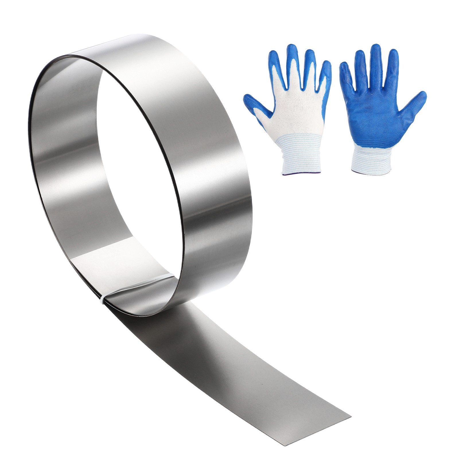1.6in x 3.3ft Stainless Steel Flashing Roll, 0.2mm Metal Roof Panels