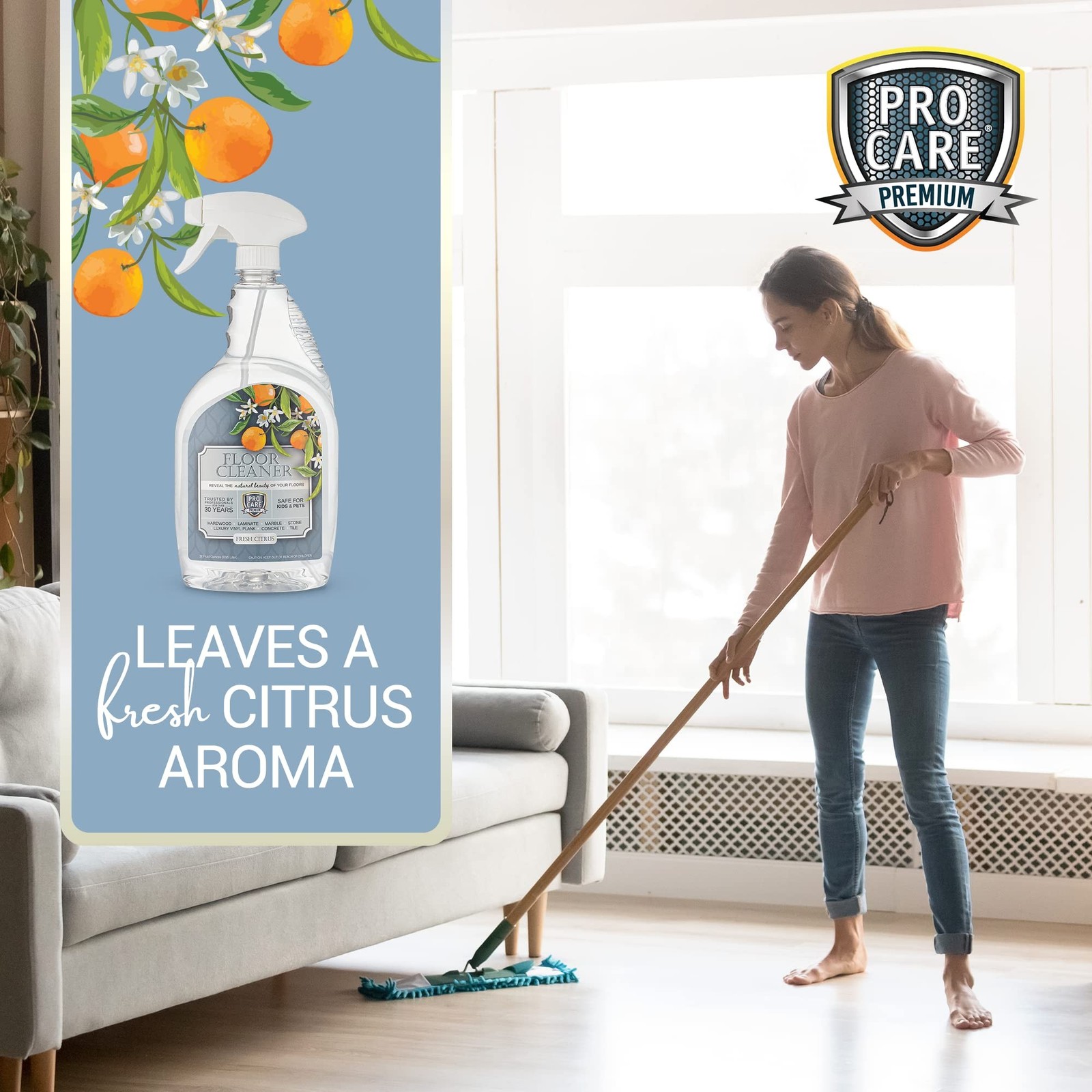 ProCare Citrus Floor Cleaner (Made in USA) | Tile, Stone, Laminate,… Fast Ship