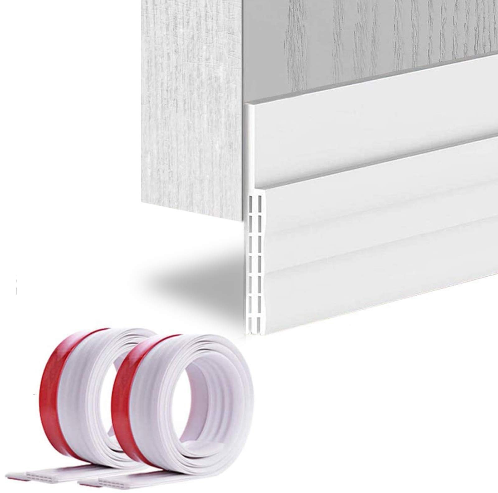 [2Pack Large Door Sweep] Huge Gap Door Draft Stopper, 3-2/5″W x 39″ L Door Bo…