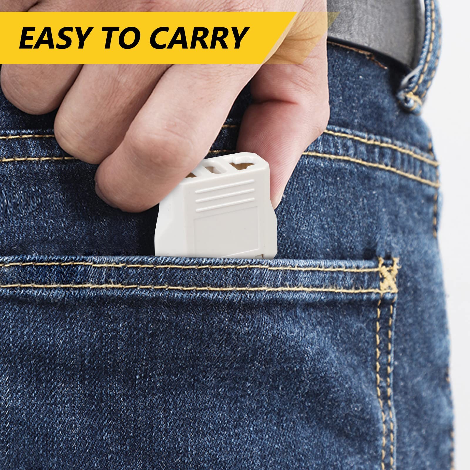 6 Pack Travel Adapter: European to US Outlet Plug Adapter (White) White