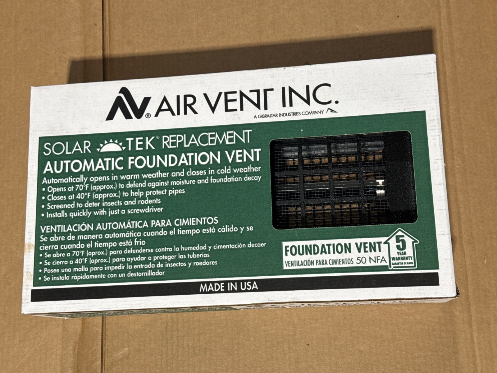 Air Vent Plastic Automatic Foundation Vent Black 9.5″X 17.1″ – Pack of 24