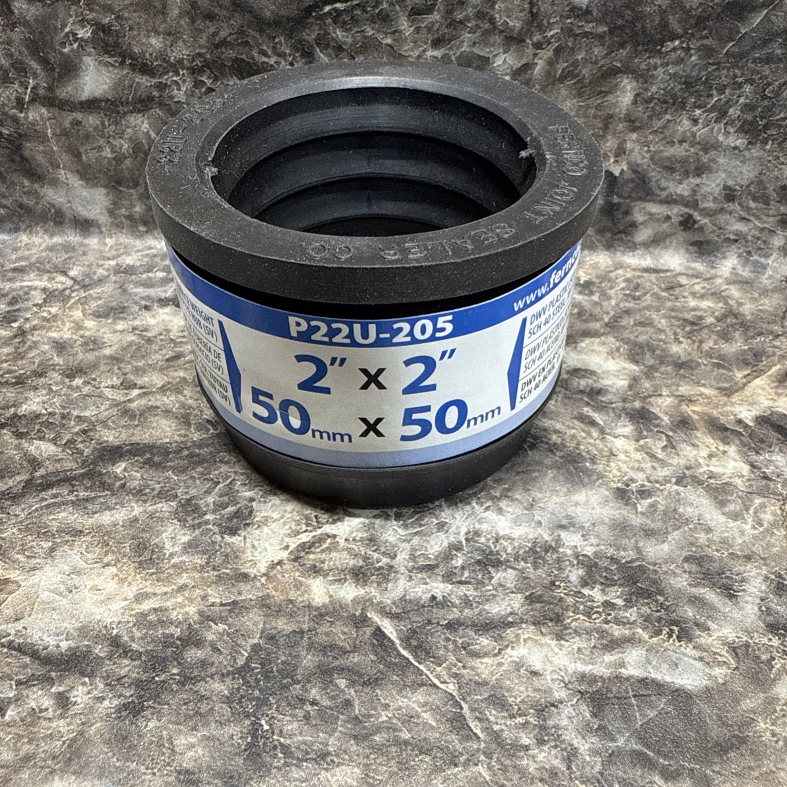 Fernco DWV 2 In. x 2 In. Sewer and Drain PVC Iron Pipe Hub Adapter P22U-205
