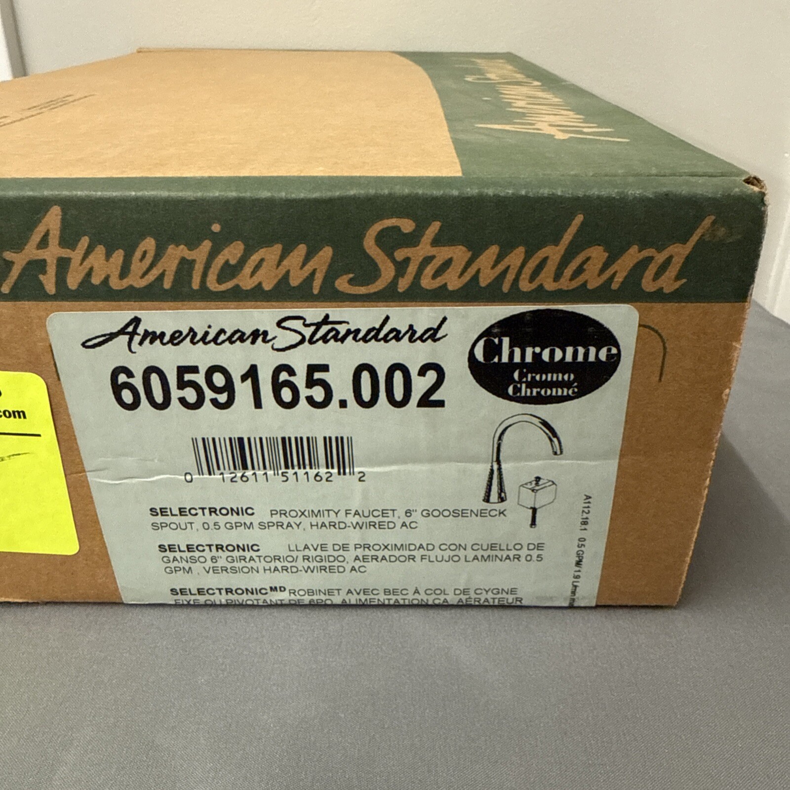 American Standard 6059165.002 Selectronic Proximity Faucet 6″ Gooseneck Spout