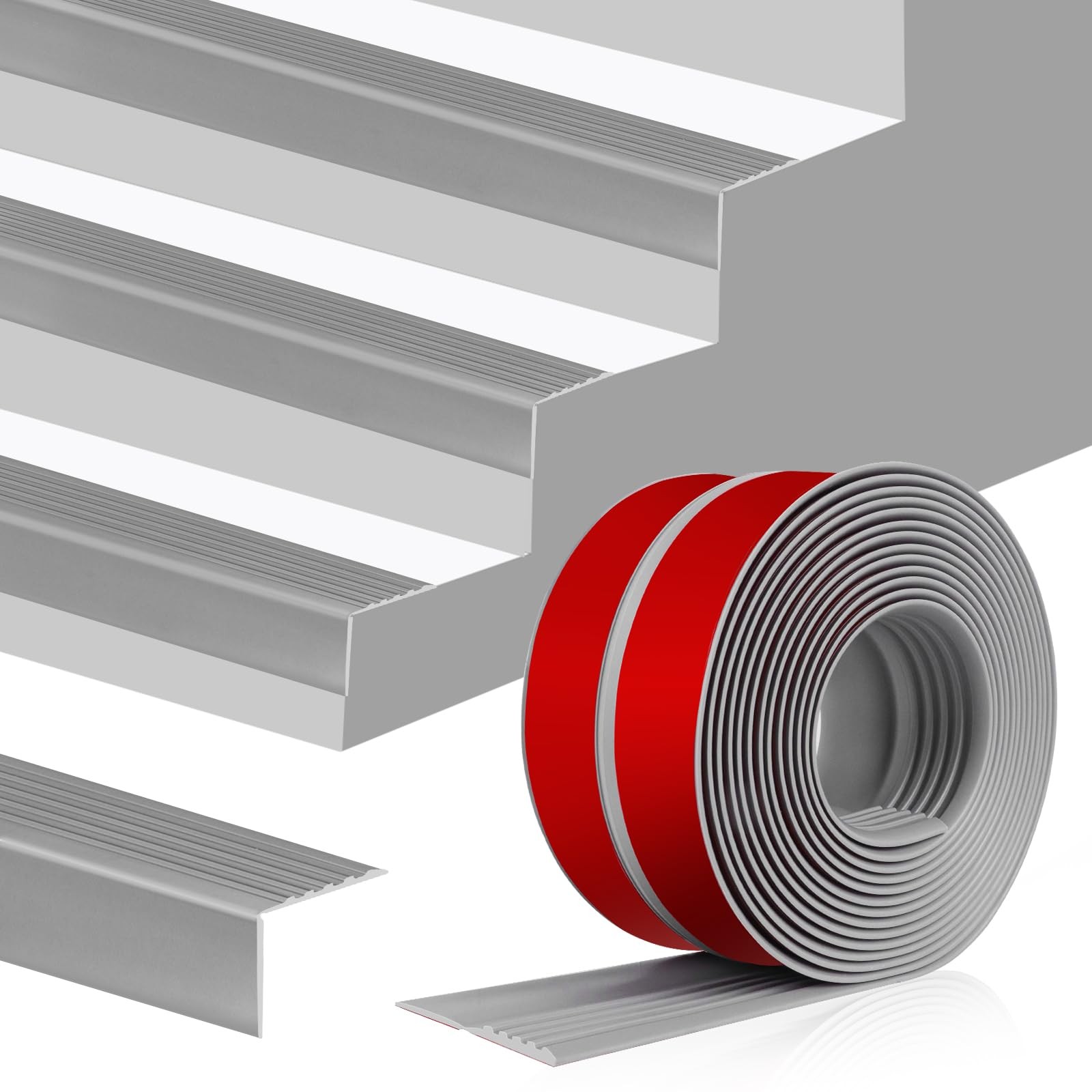 Hamminy Stair Edge Trim Self Adhesive Vinyl Stair Nosing Molding Trim Non-Slip