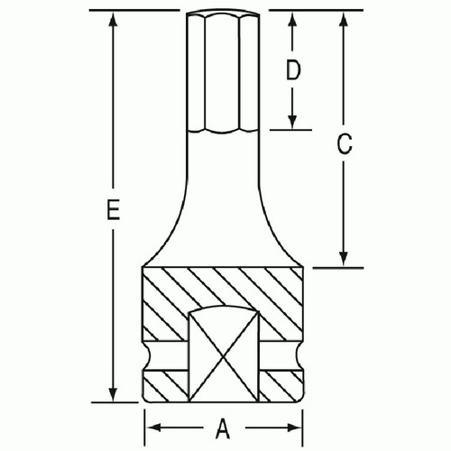 Grey Pneumatic 19046M 3/8″ Drive x 4mm Hex Driver Socket, 6″ Length