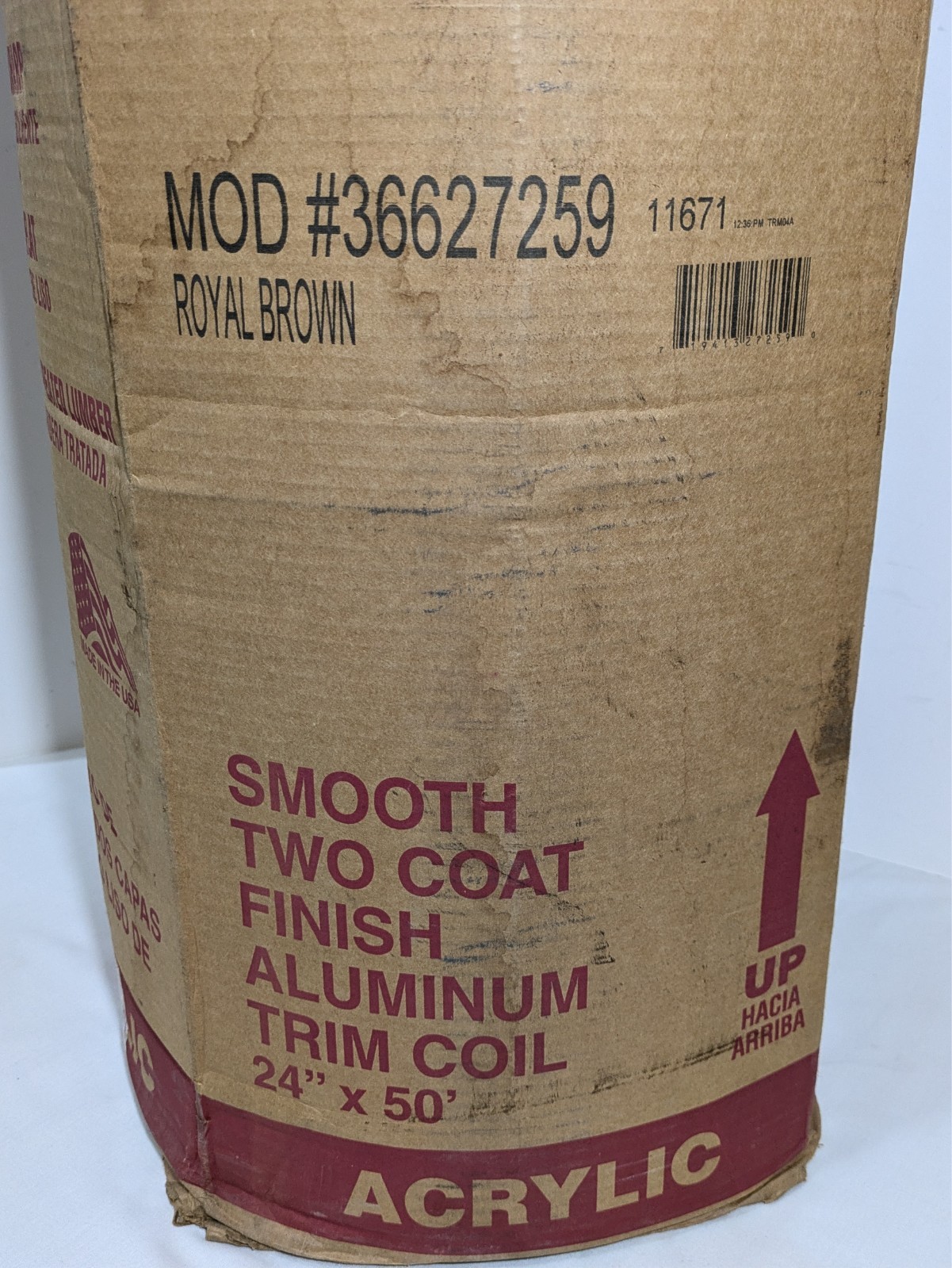 Aluminum Trim Coil Acrylic/Napco Royal Brown Smooth Two Coat Finish 24″ x 10ft