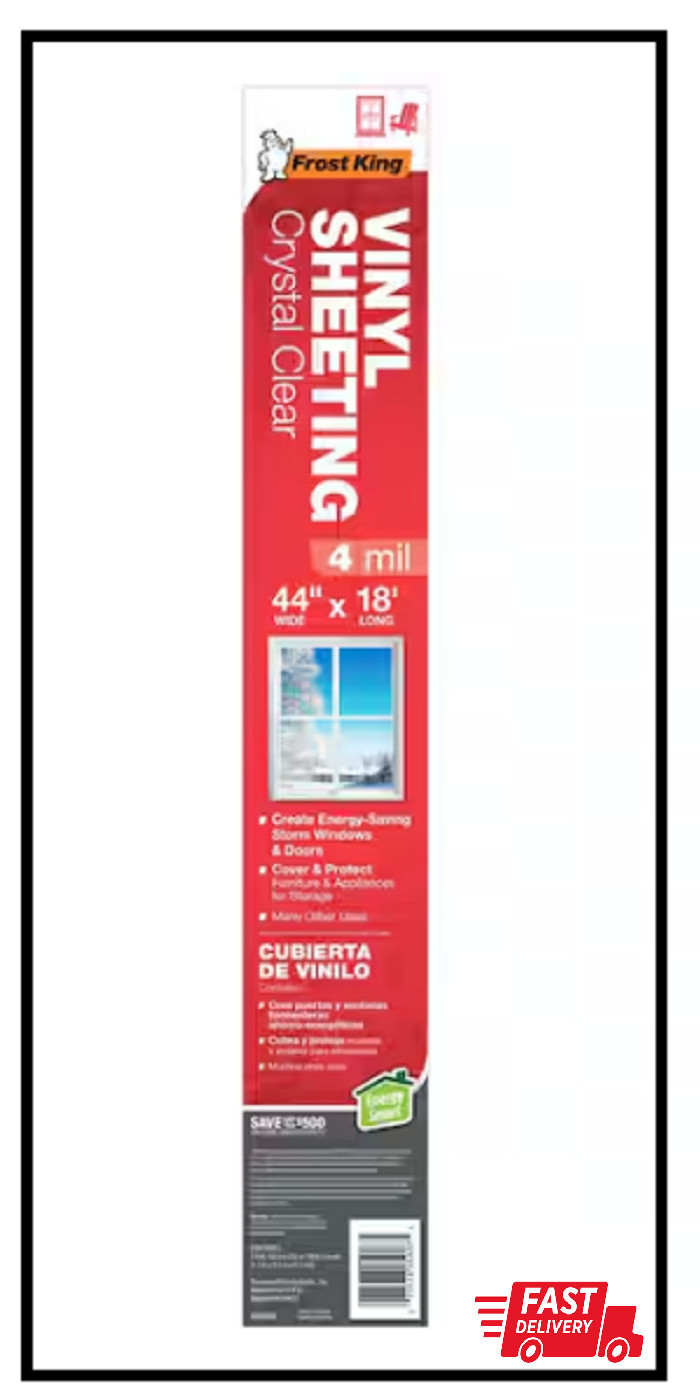 44 In. x 216 In. Clear Vinyl Sheeting Roll – 4 Mil Thick Plastic Covering