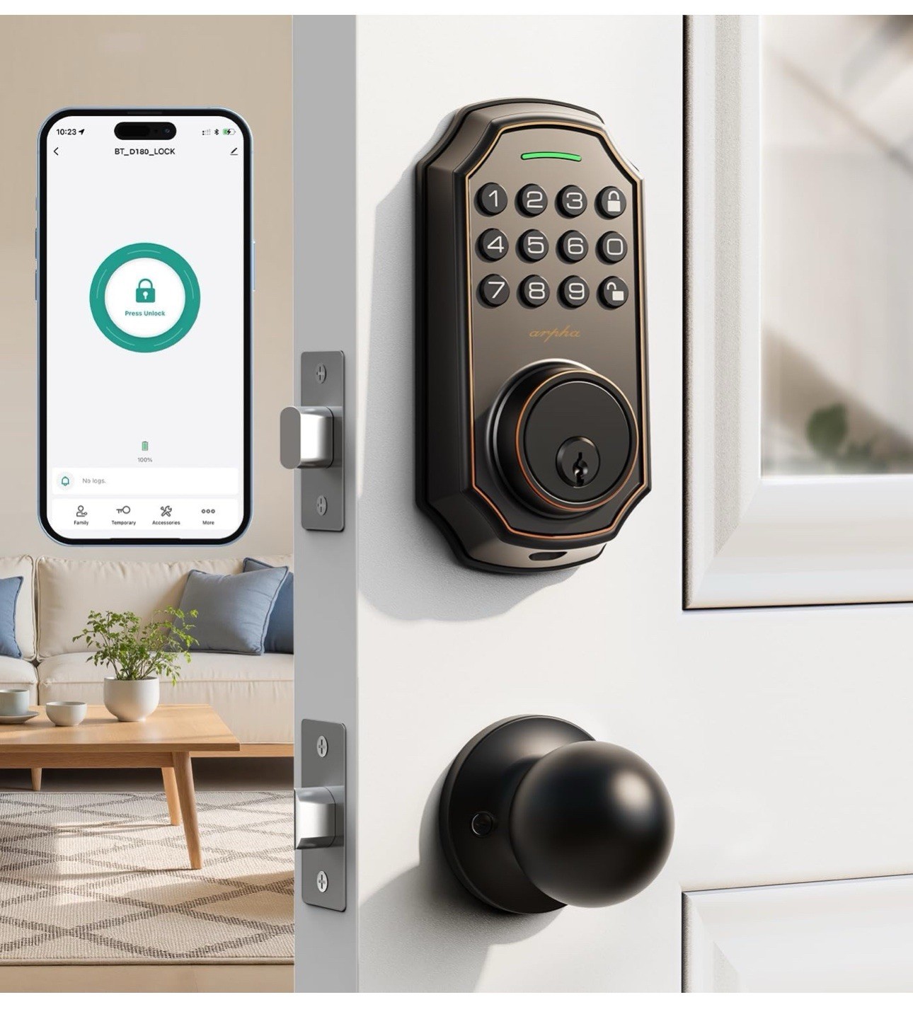 Keyless Entry Door Lock with 2 Door Knobs – App Control & Keypad Deadbolt Sma…