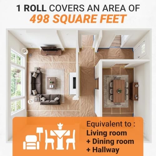 Floor Protection Rosin Paper 36 Inch 166 Feet 7 Mil Heavy Duty Painters Roll