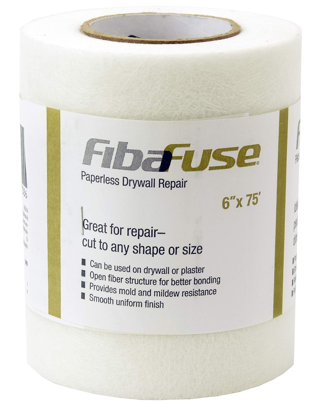 FibaFuse FDW9018-U 6″ X 75′ Paperless Drywall Repair, White