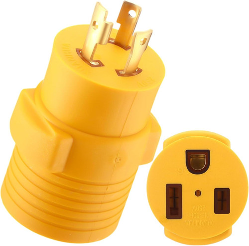 Kanayu NEMA L6-30P to 6-50R Generator Welder Adapter 3 Prong 30 Amp Yellow