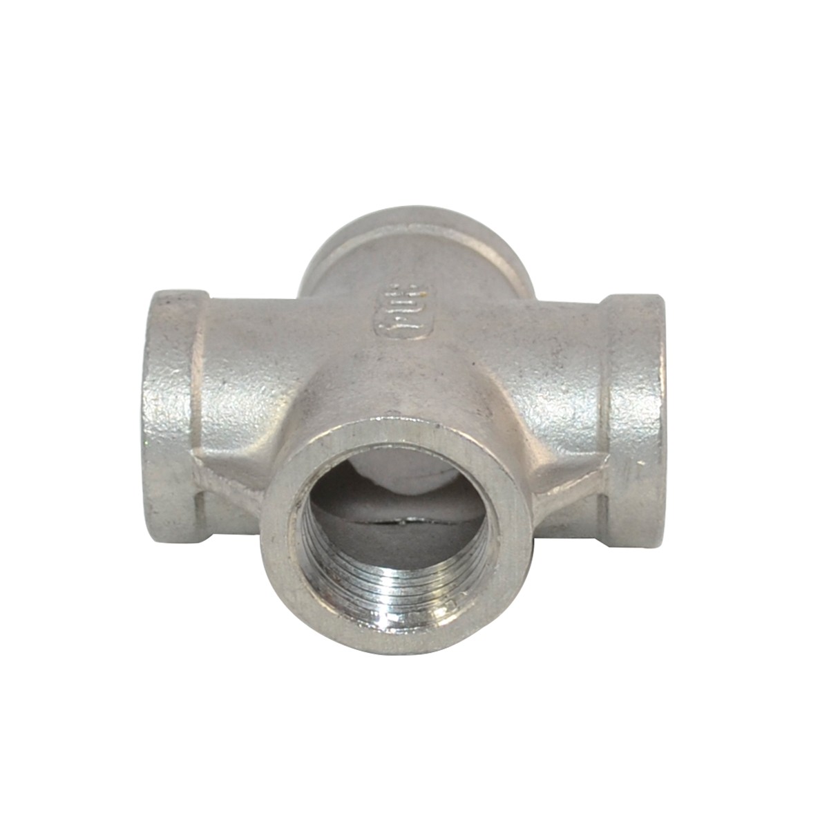 1/2“ in NPT Thread 4 Way Cross Coupling Female Pipe Fitting 304 Stainless Steel