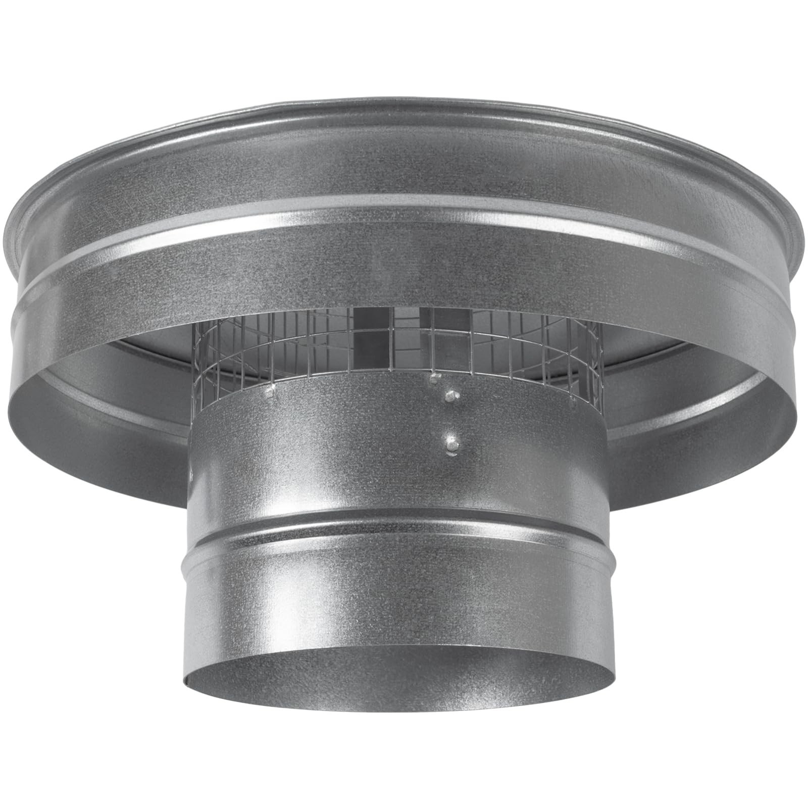 6″ Inch Round Galvanized Steel Roof Cap with Mesh – Weather-Proof Chimney Cov…