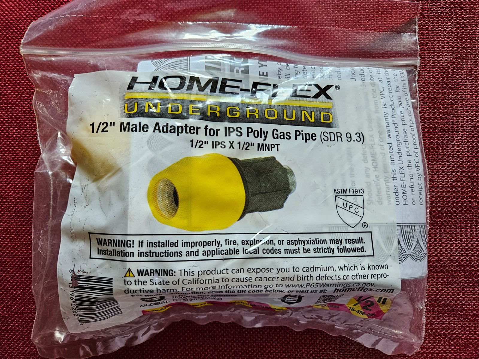 HOME-FLEX Underground 1/2″ Male Adapter for IPS Poly Gas Pipe