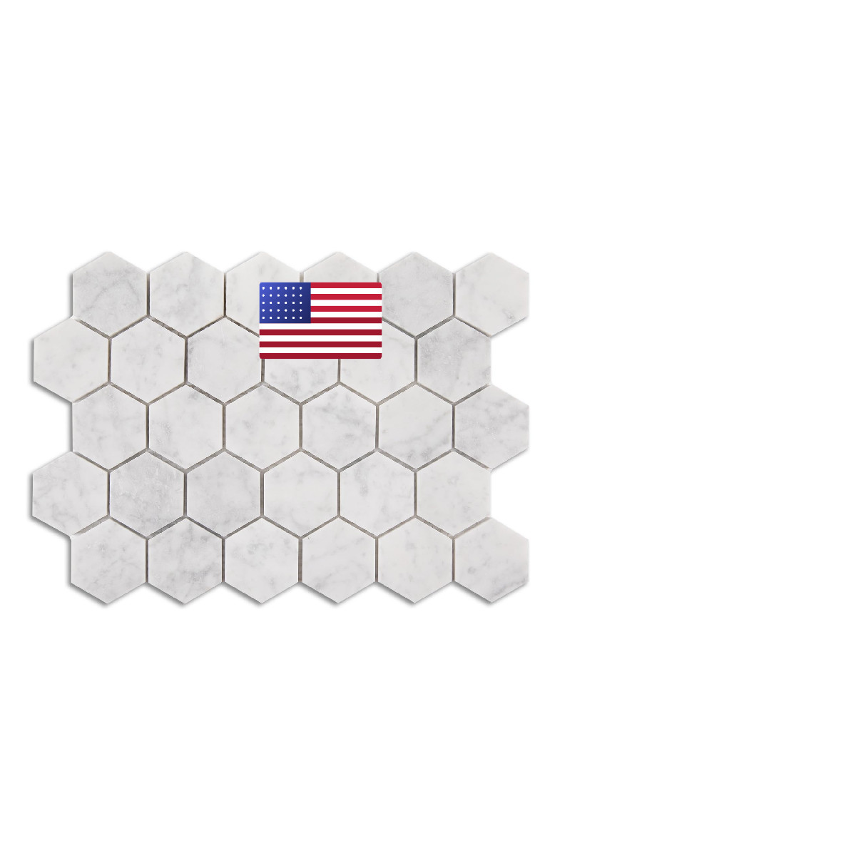 Lovdeco Carrara White Marble Stone 2 Inch Hexagon Italian Bianco Carrera Marble