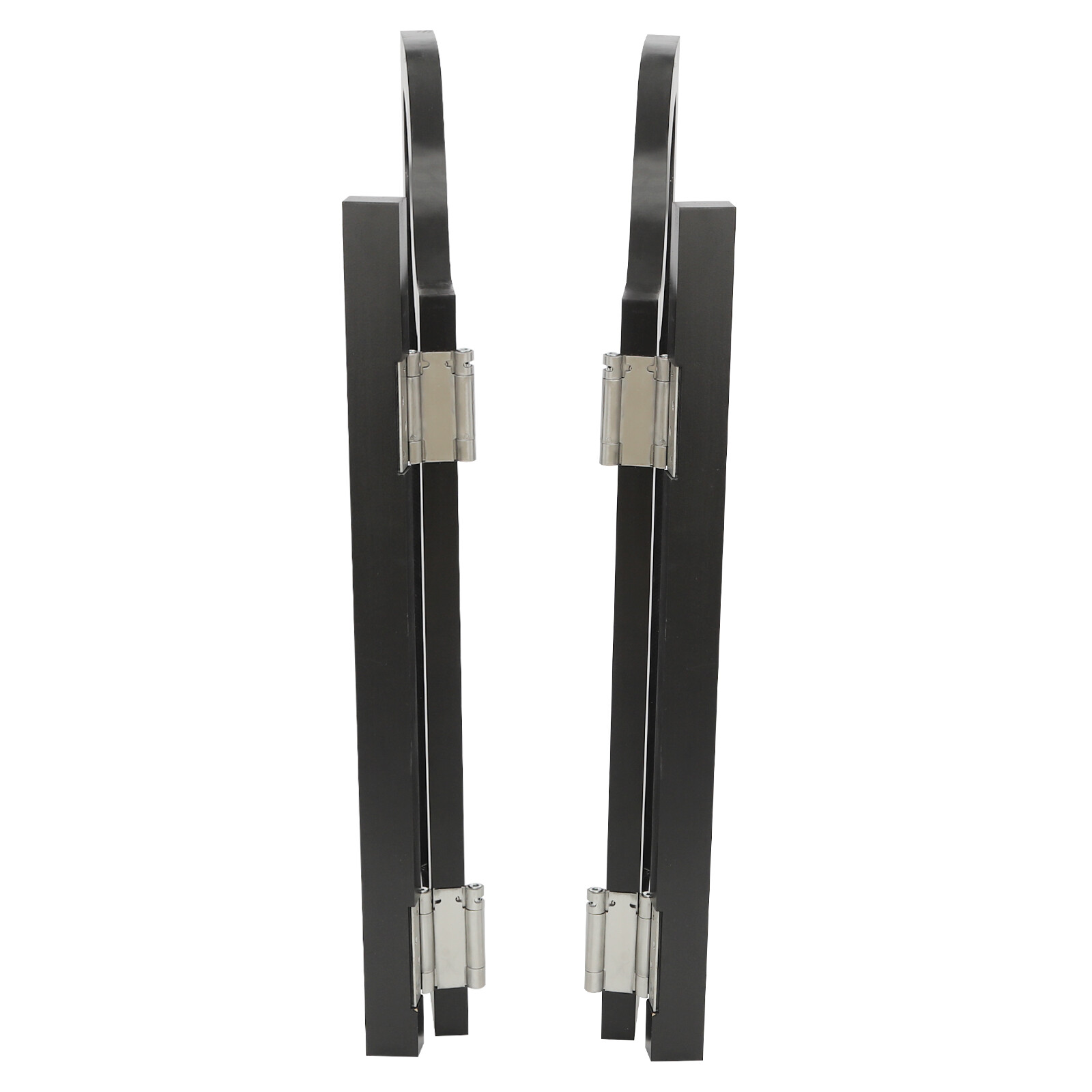 2 Doors Black Swing Solid Wood Door 180?? Partition Door w/ 4 Hinges for Shop US