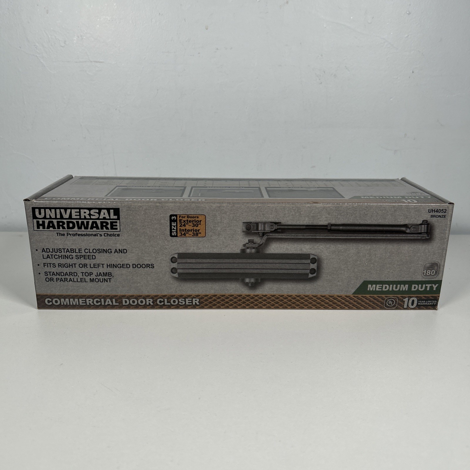 Universal Hardware Medium-Duty Bronze Commercial Door Closer UH4052