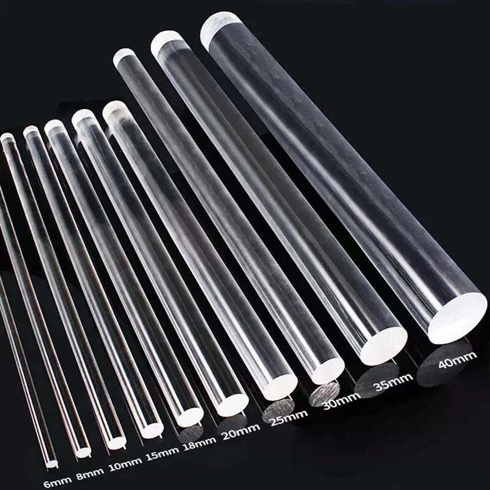 Transparent Acrylic Plastic Plexiglass Solid Rod PMMA Round Bar Organic Glass