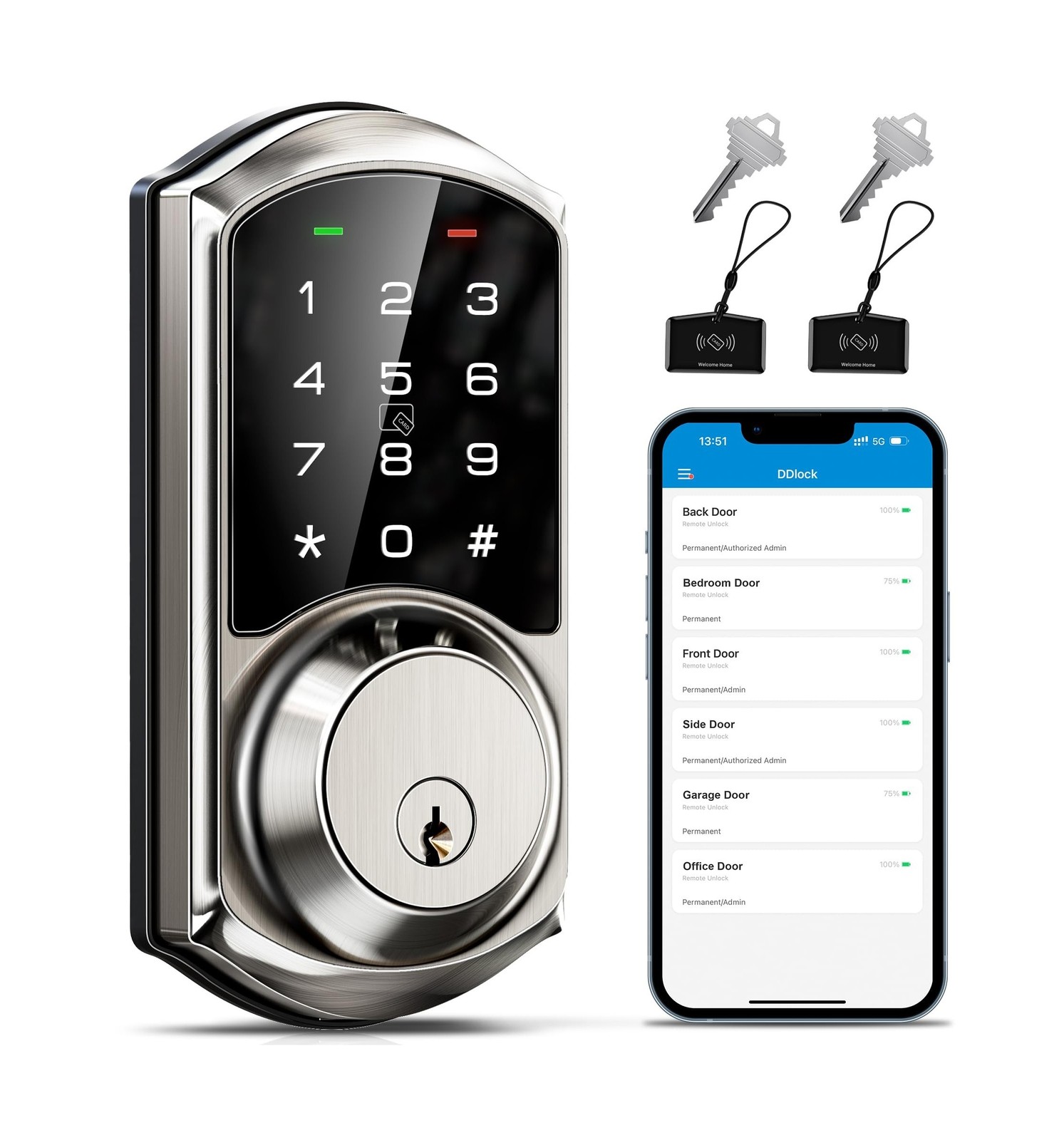 Veise VE06 Smart Deadbolt with App Control, Keyless Entry Smart Loc… Fast Ship