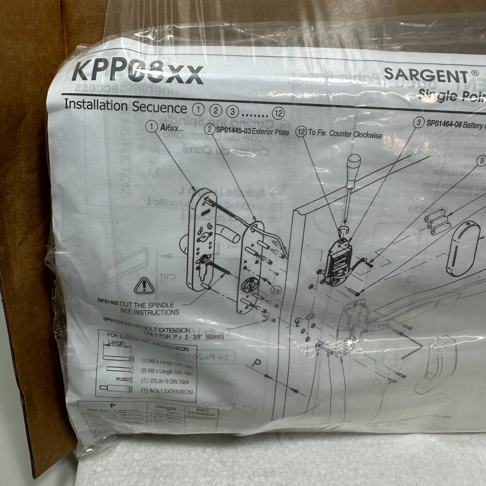 Salto KPP08IM Kit Sargent 8800 Single Point use with Escutcheon Ax650 & Ax660
