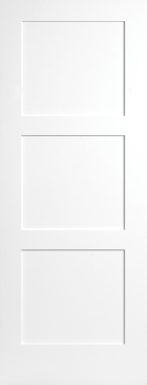 3 Flat Panel Equal Primed Mission Shaker Stile & Rail Solid Core Door Slabs 8ft