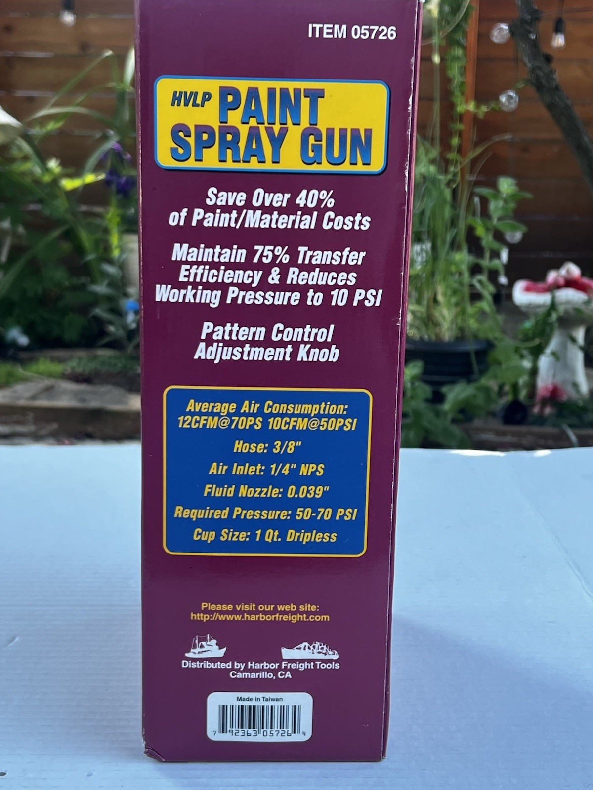 Central Pneumatic HVLP Paint Spray Gun 05726 New Open Box Professional Sprayer