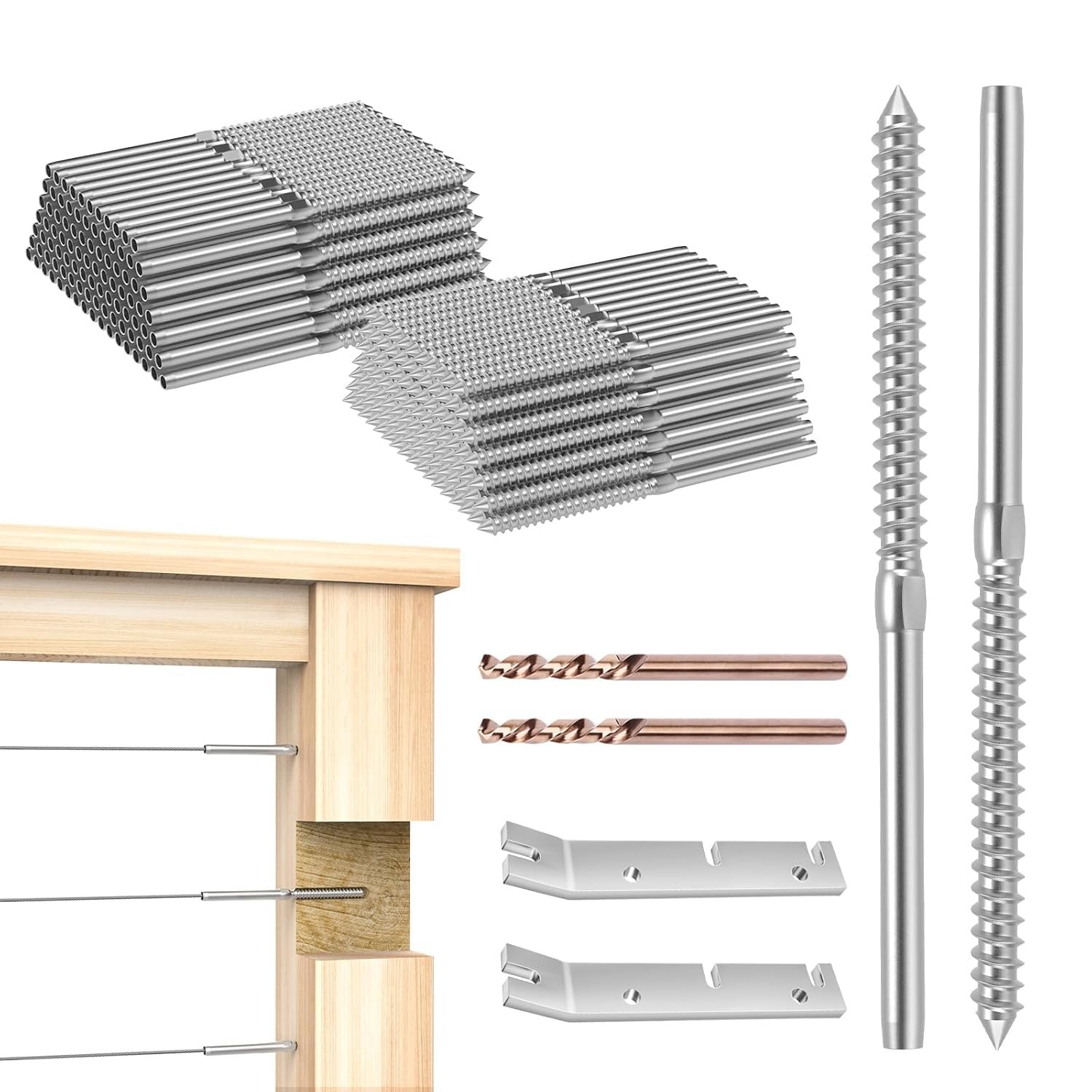 120 Pack T316 Stainless Steel Left&Right Handed 0.125 inches, Silver