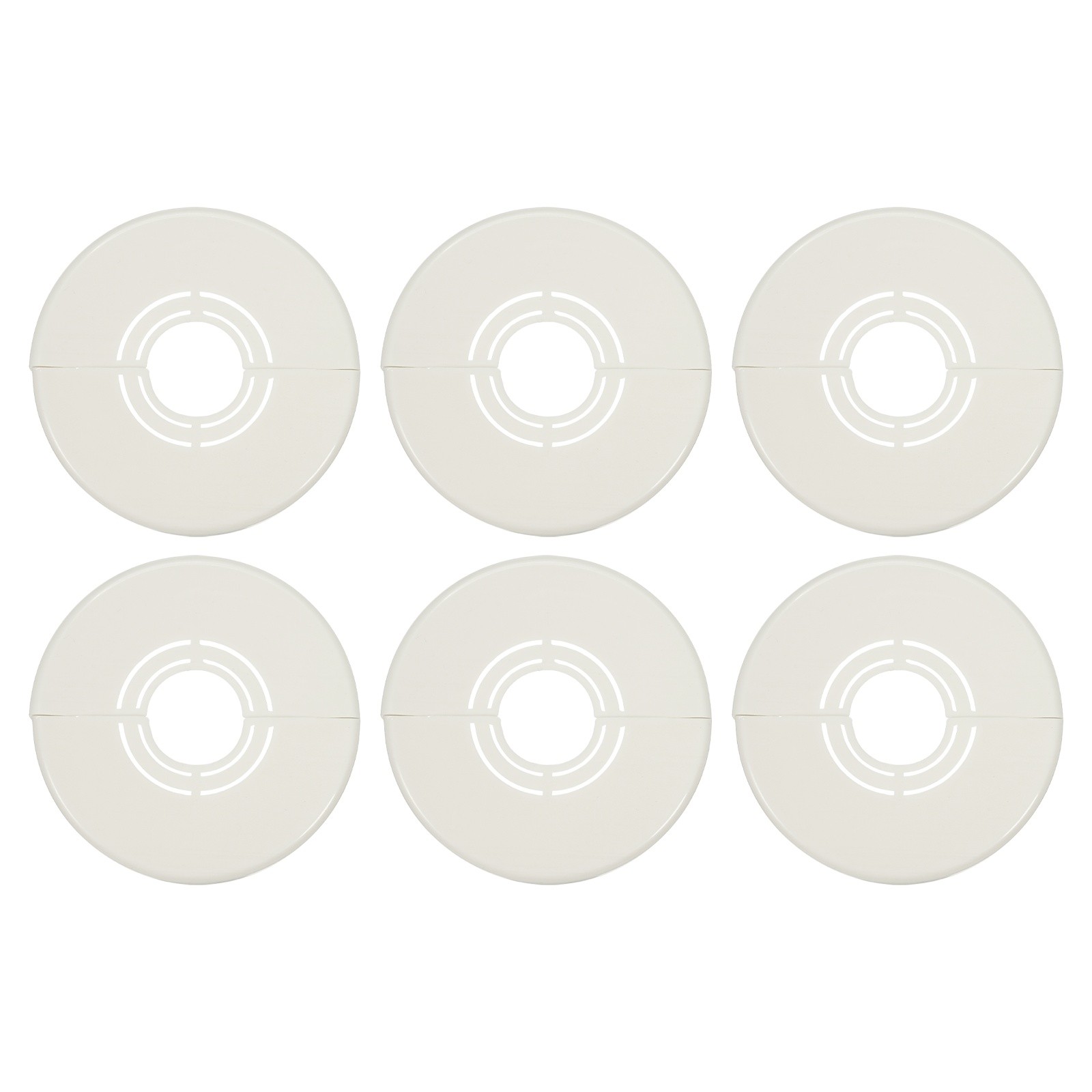 6pcs Wall Split Flange 0.98″ Plastic Round Split Flange Pipe Cover, White