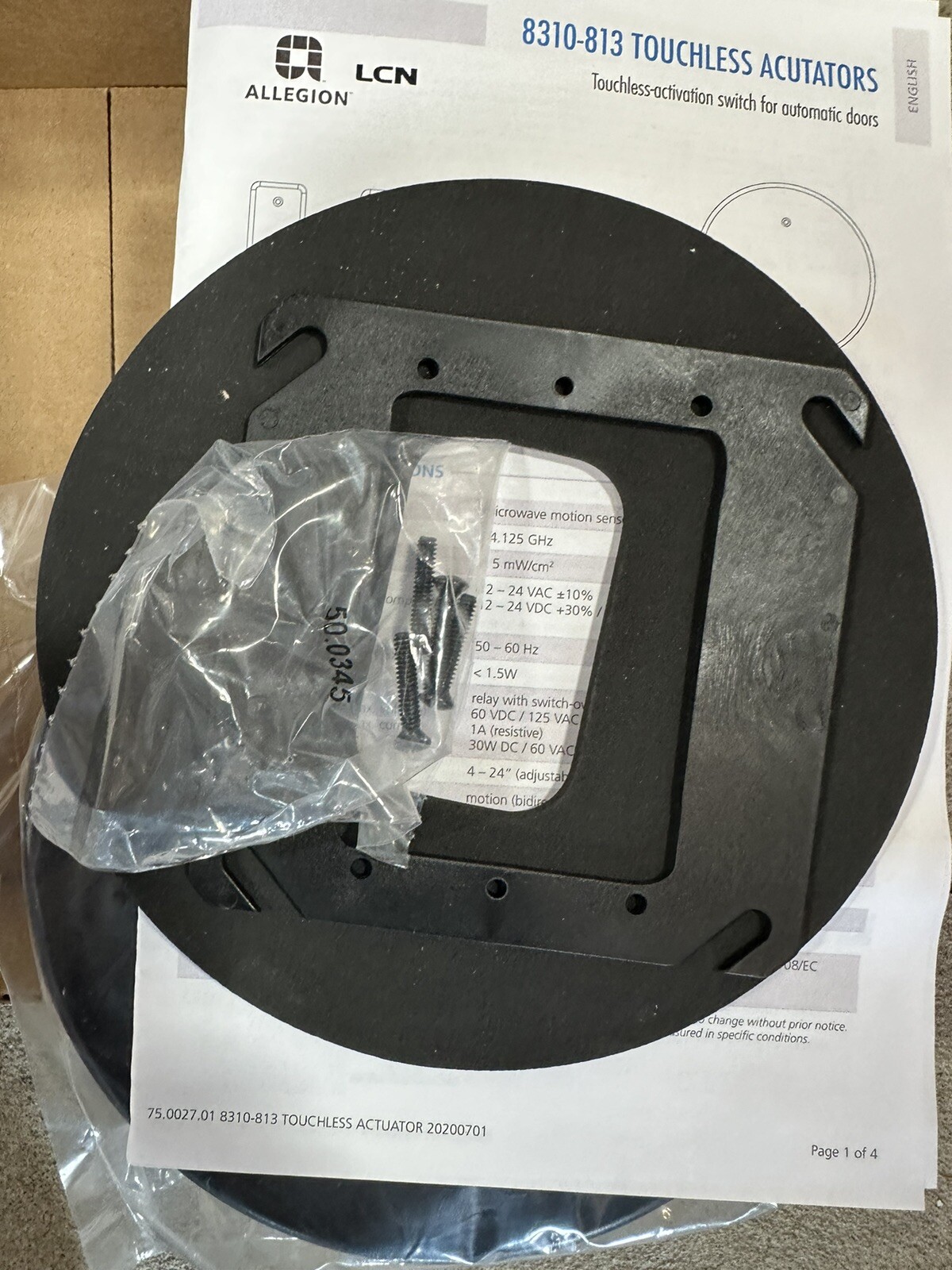 LCN 8310-813R Round Touchless Wall Mounted Actuator