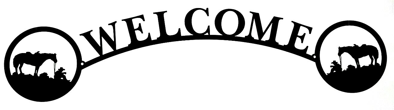 Rustic Home Decor Cowboy Life Themed Welcome Signs Metal Lodge Cabin Horse