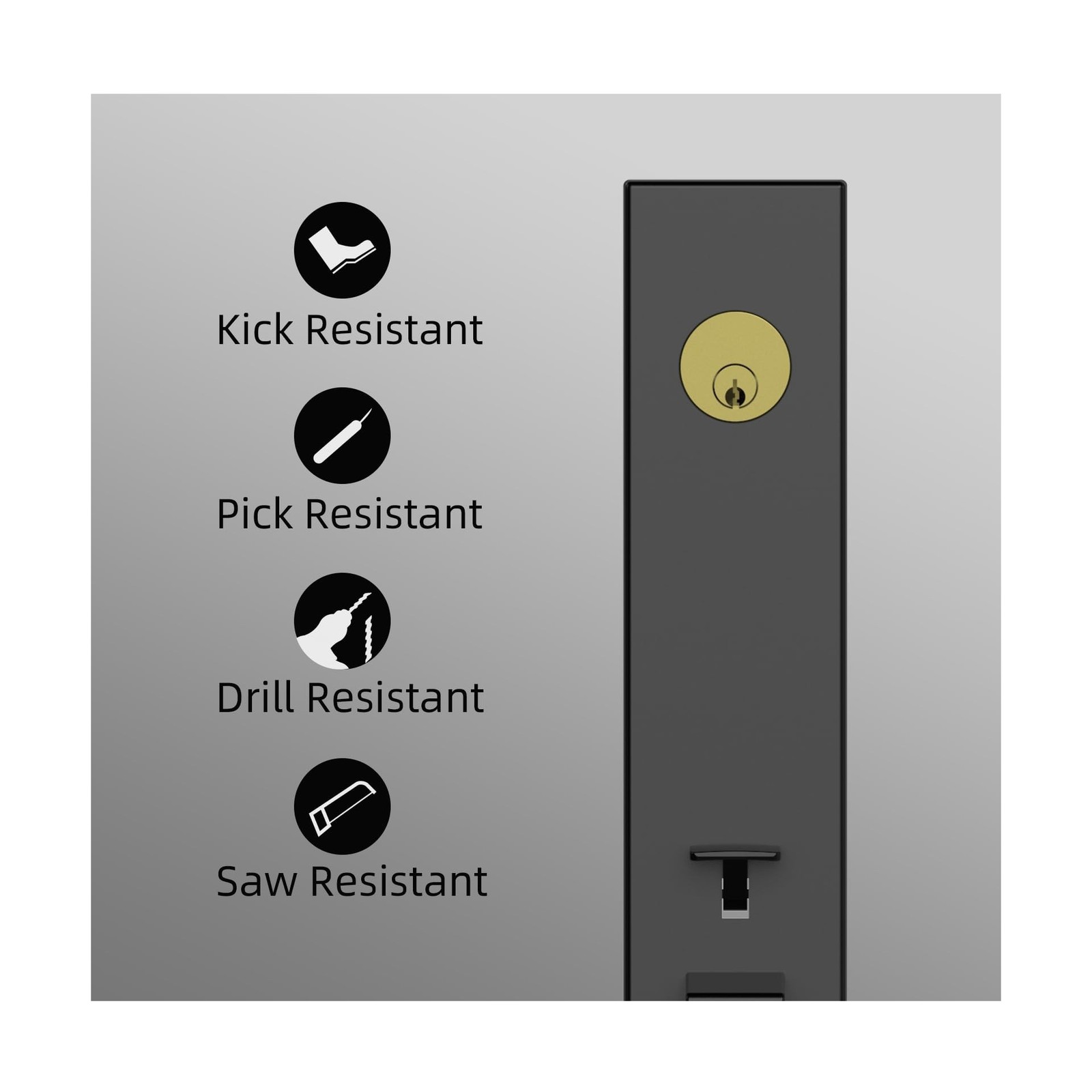 Front Door Handle and Deadbolt Set – Keyed Entry Lock with Leve… FAST USA SHIP