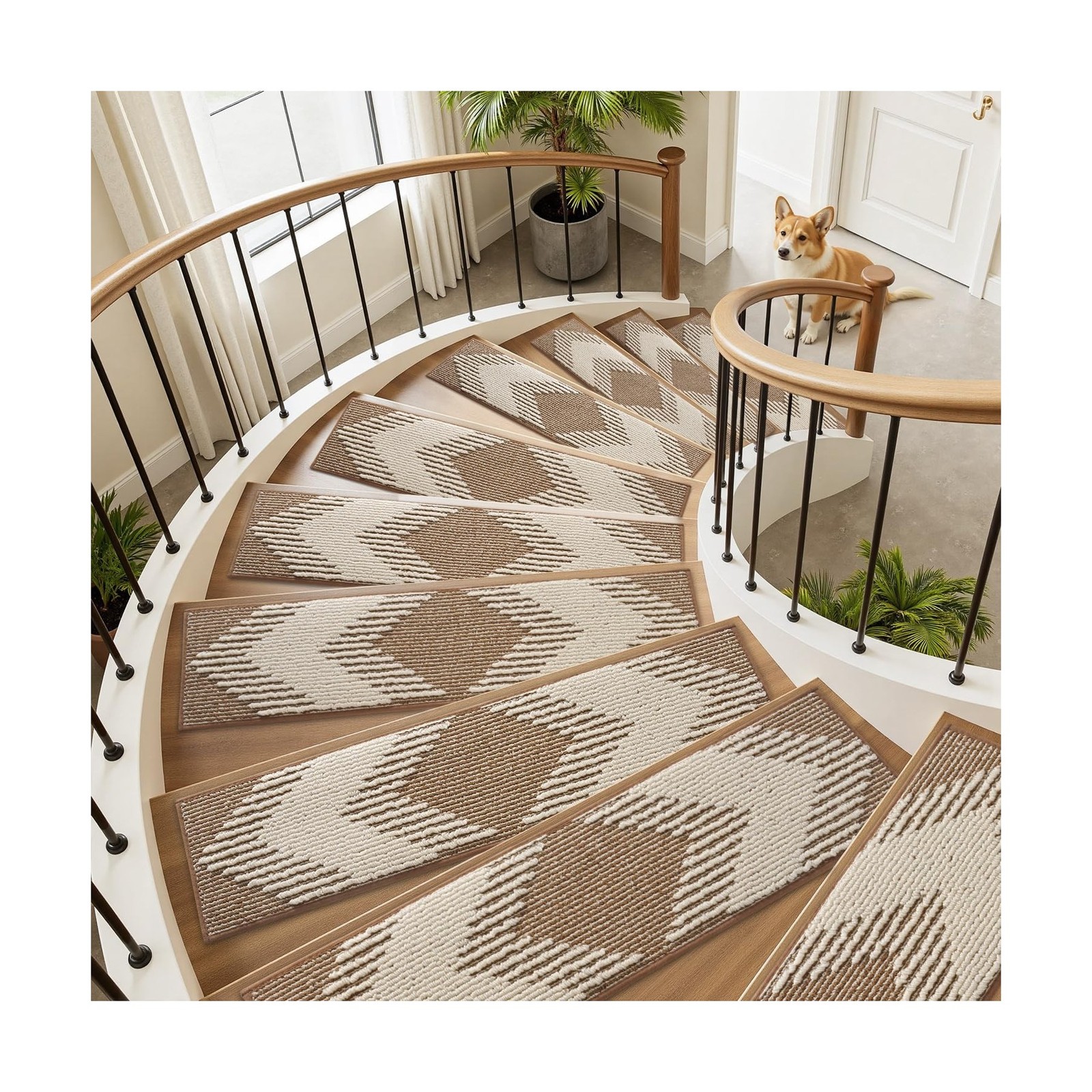 PADOOR 15PC Stair-Treads Non Slip, 3D Peel and Stick Stair Treads for Wooden