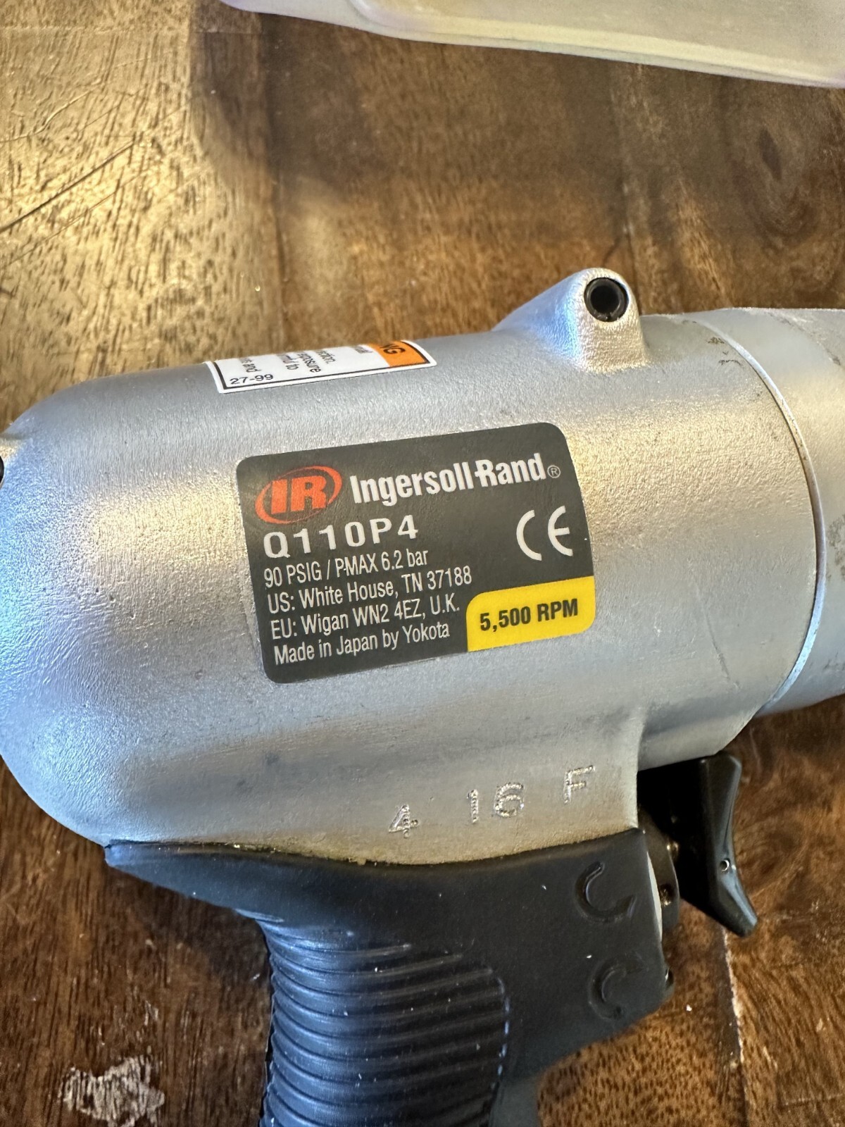 Ingersoll Rand Q110P4 Pneumatic Pulse Tool 5,500 RPM G195