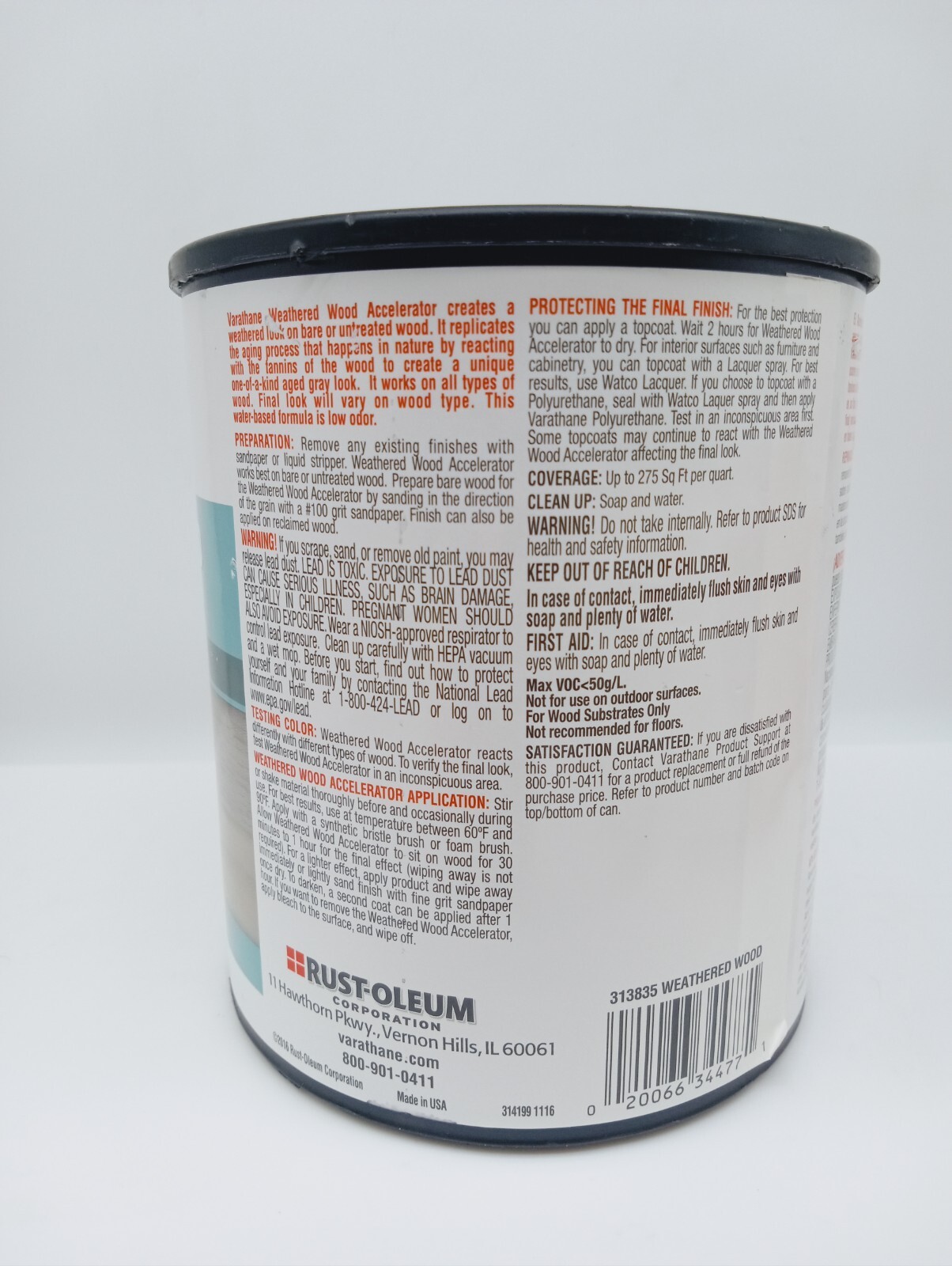 Varathane Weathered Wood Accelerator , Creates a Weathered Look, 1 Qt.