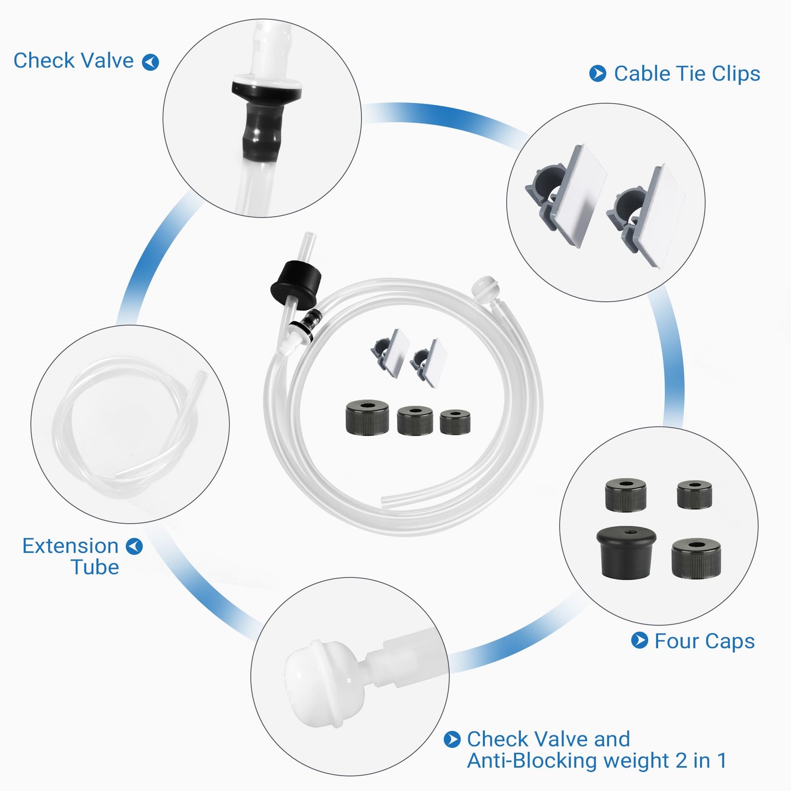Yofidra Sink Soap Dispenser Extension Kit: Under 47″ (Pack of 1), White